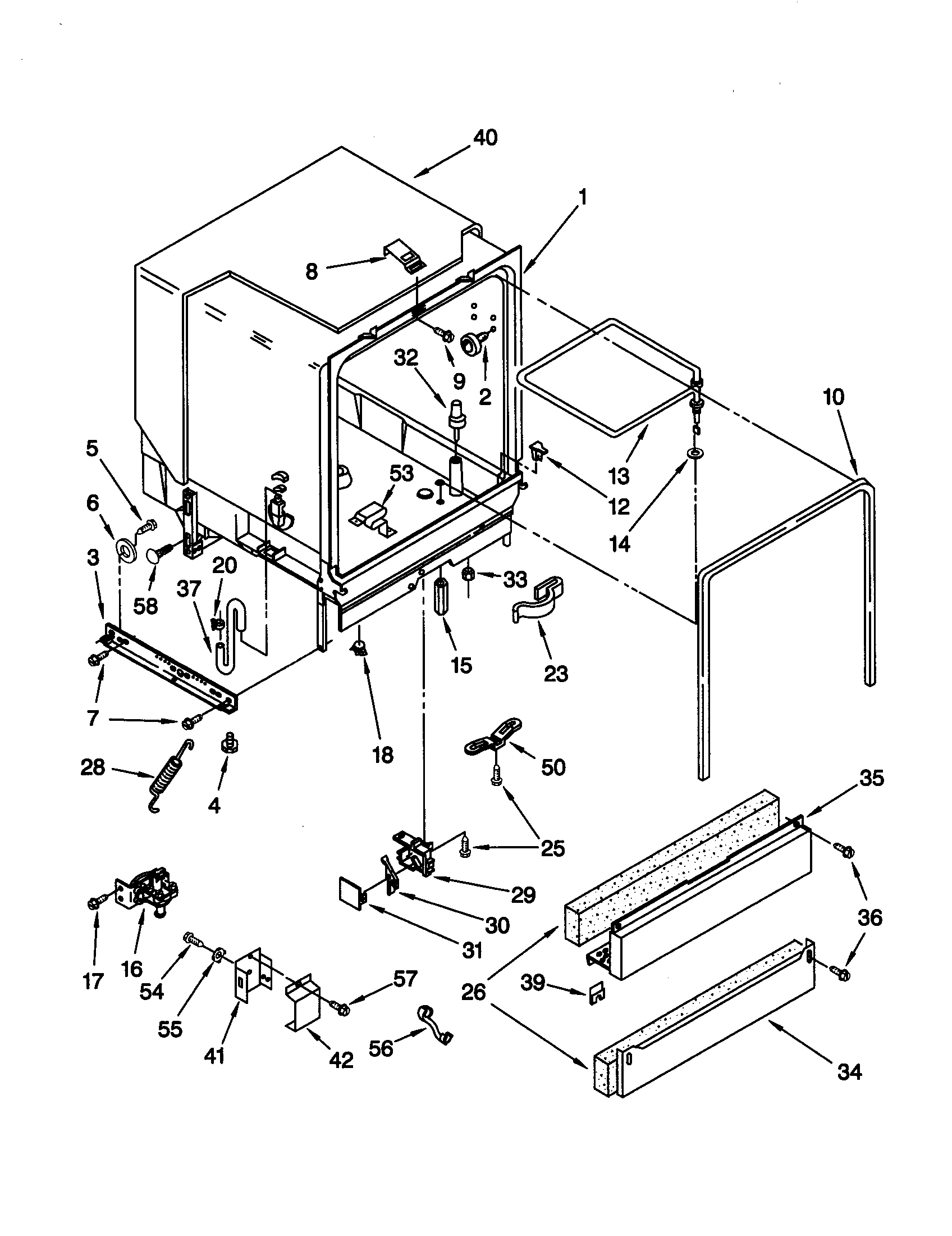 Whirlpool DU925SCGB0 tub assembly diagram