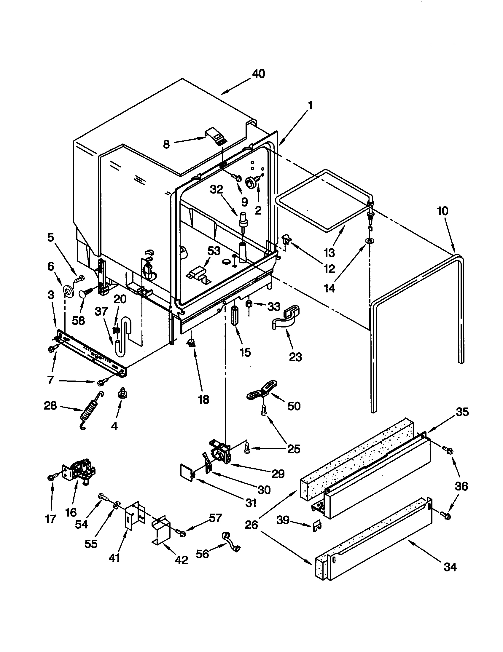 Whirlpool DU925SCGQ1 tub assembly diagram