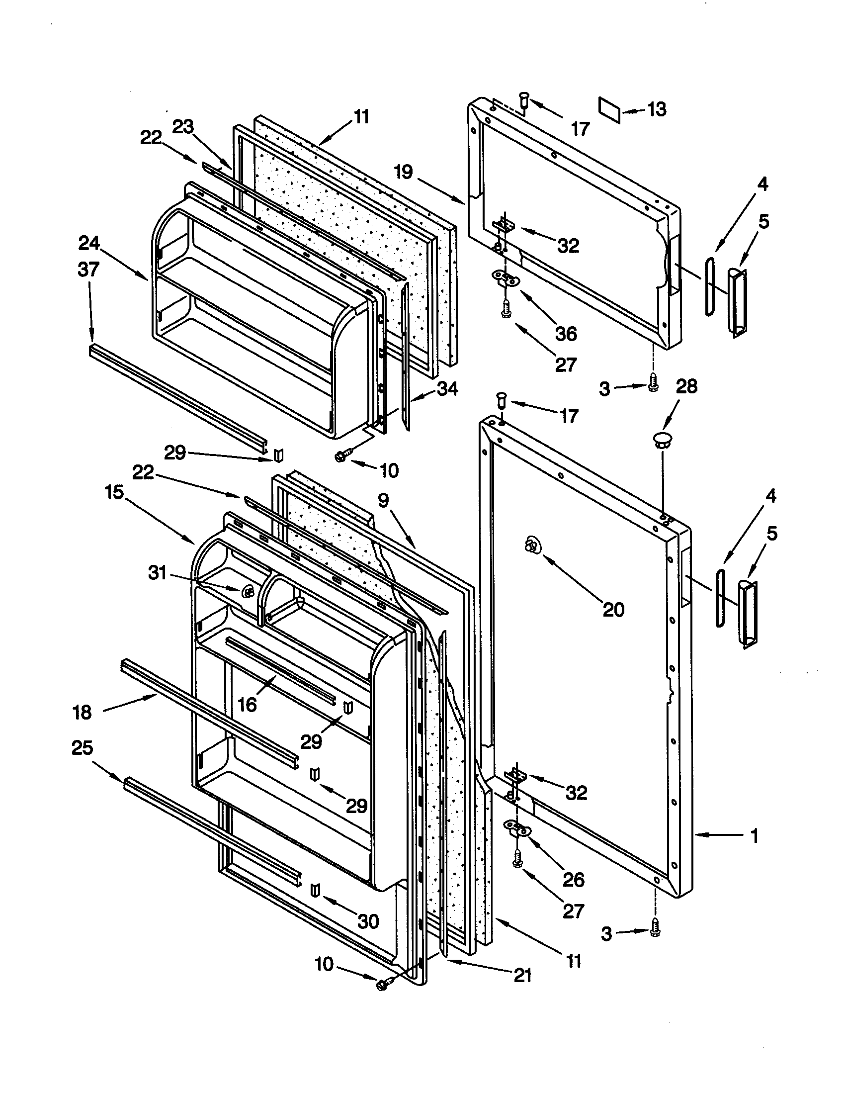 Whirlpool ET16CKXHN00 door diagram