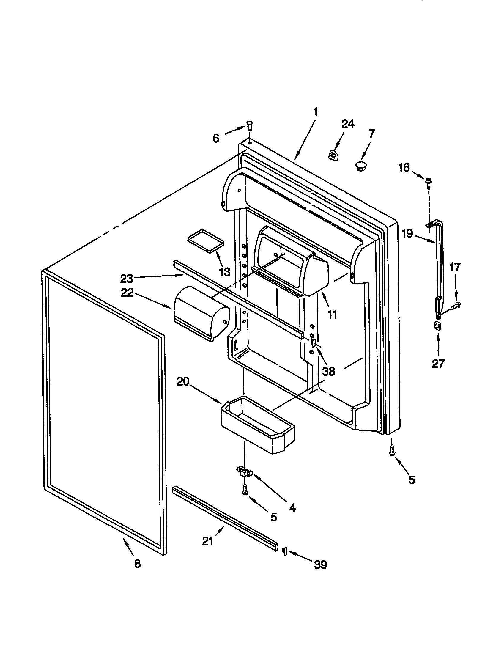 Whirlpool GT19DKXGB02 refrigerator door diagram
