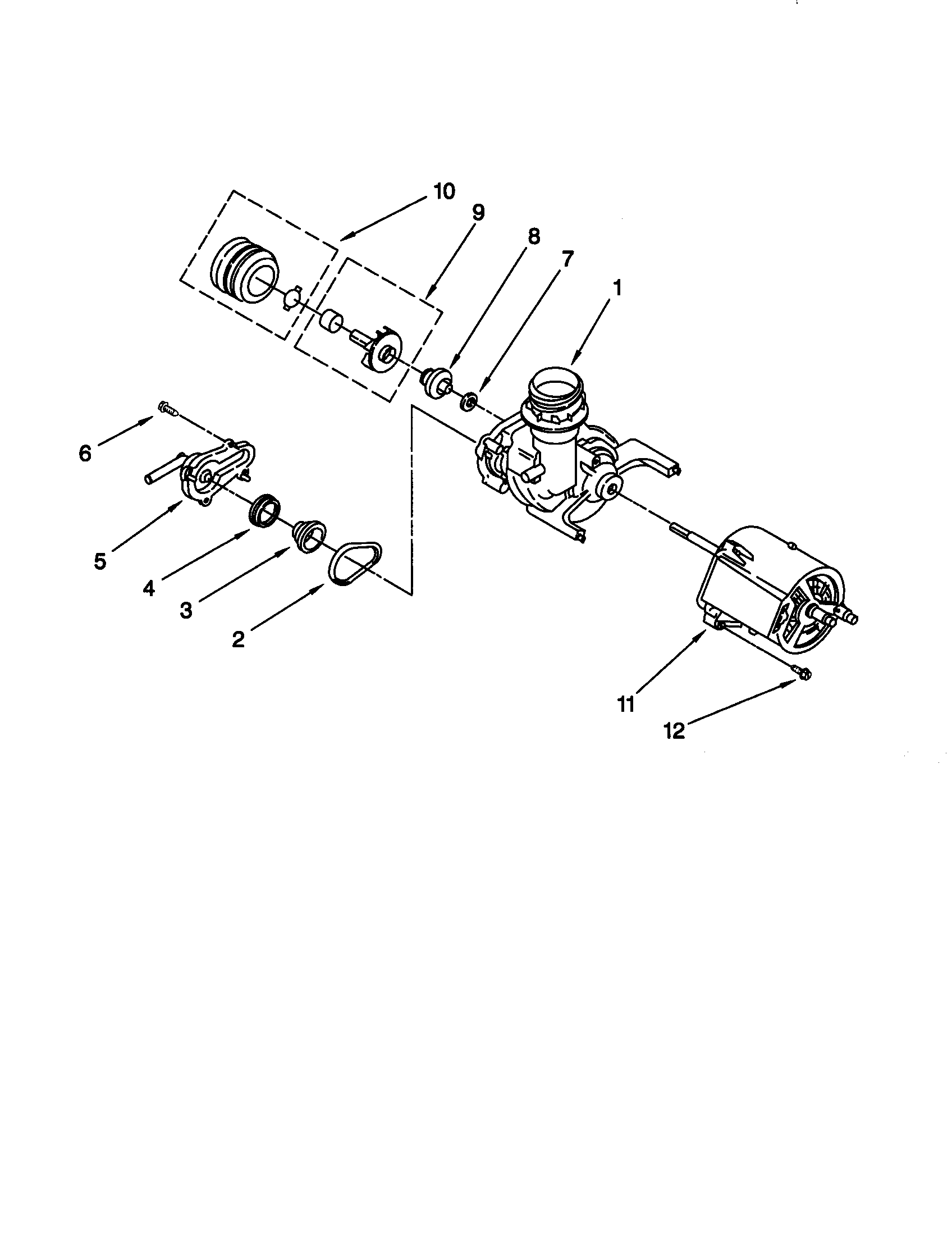 Whirlpool DU840DWGZ1 pump and motor diagram