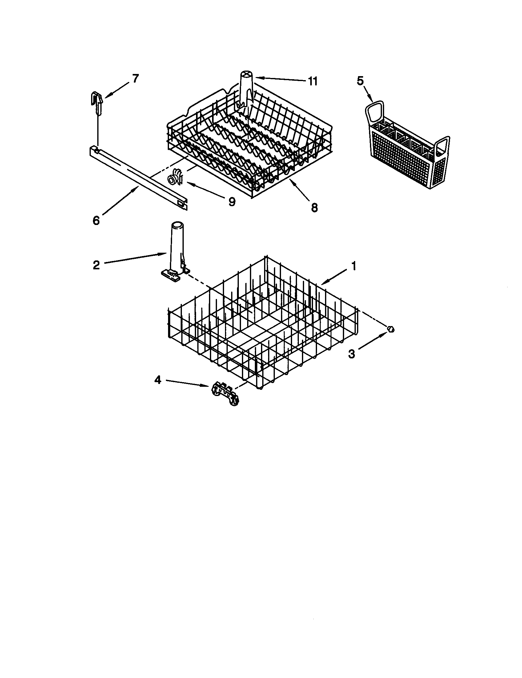 Whirlpool DU840DWGZ1 dishrack diagram