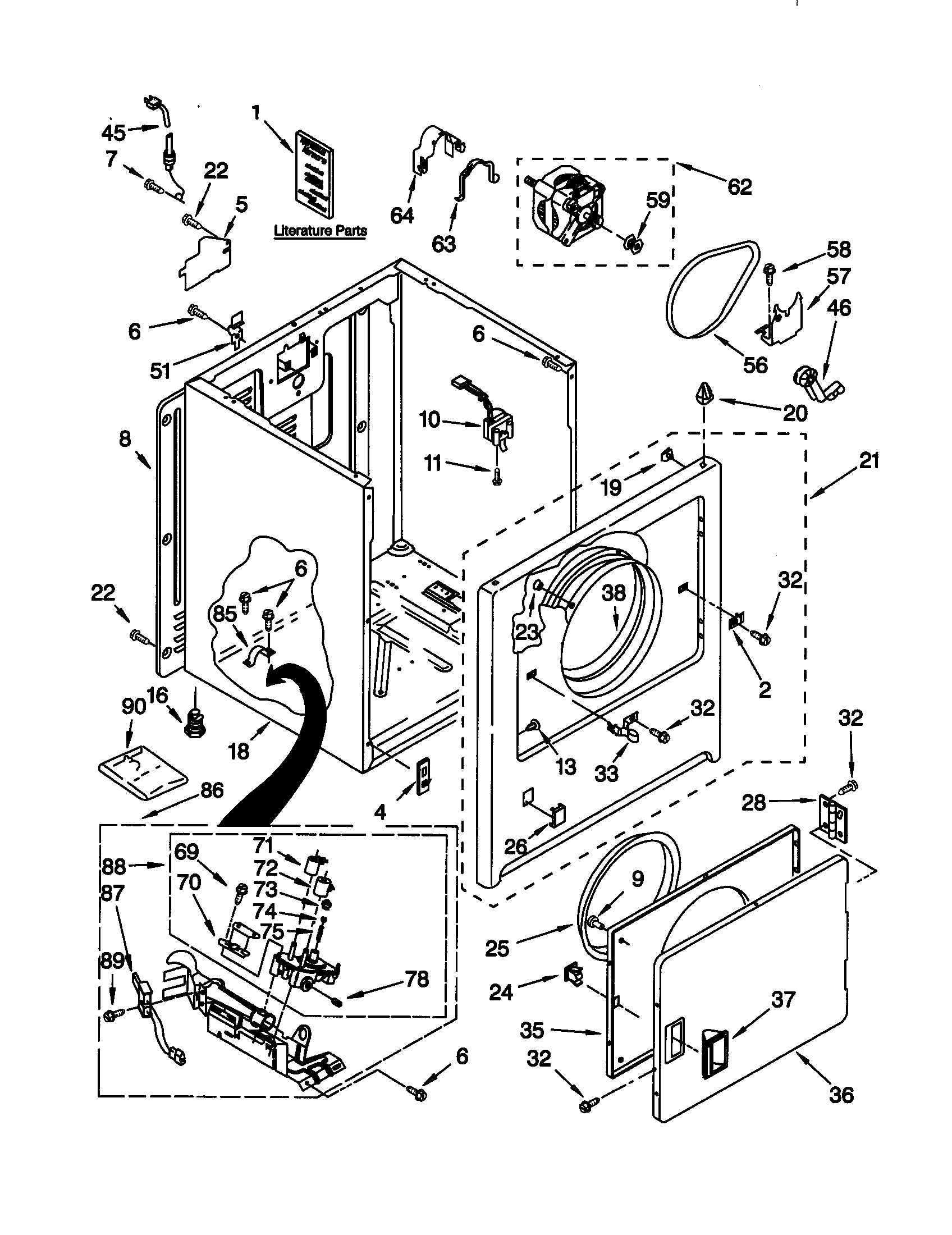 Kenmore 11079202990 cabinet diagram