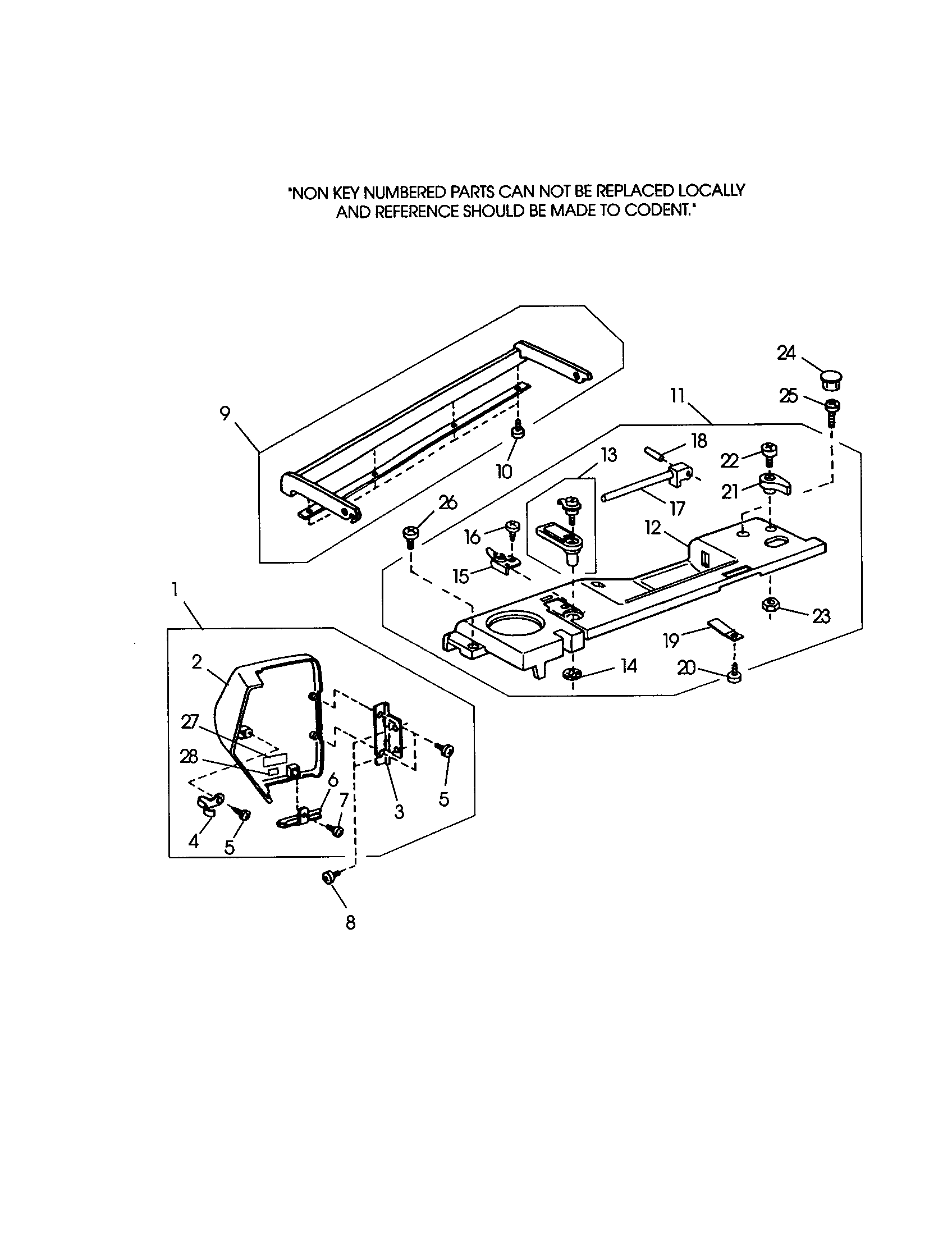 Kenmore 38519001990 top cover unit diagram