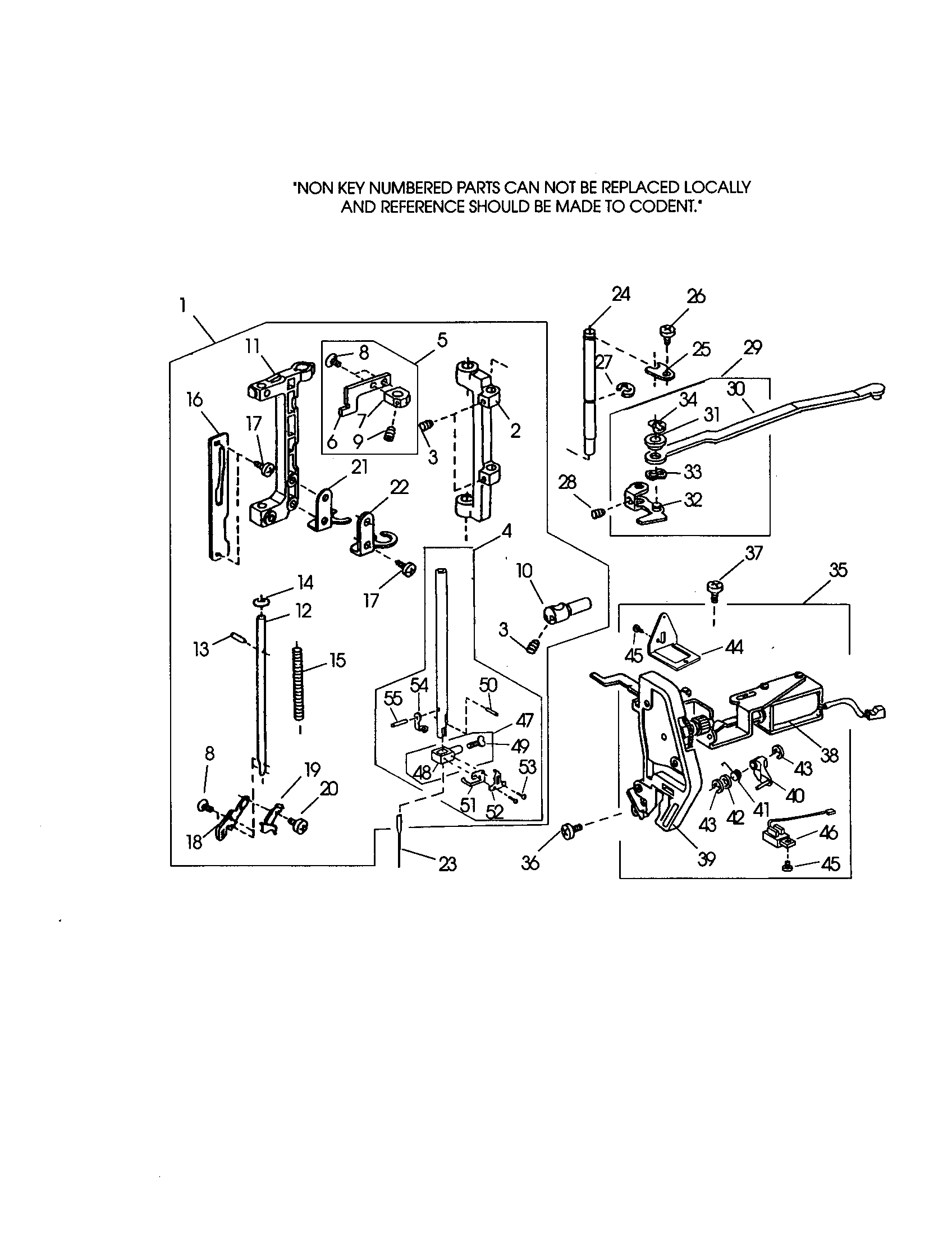 Kenmore 38519001990 needle bar supporter unit diagram