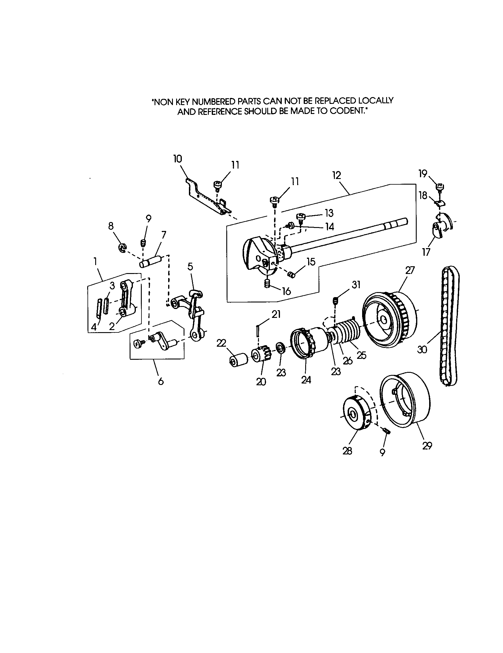 Kenmore 38519001990 upper shaft diagram
