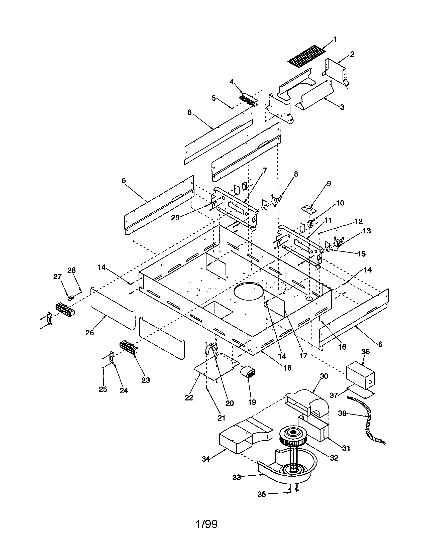 Amana AKES3060E-P1131752NE cavity diagram