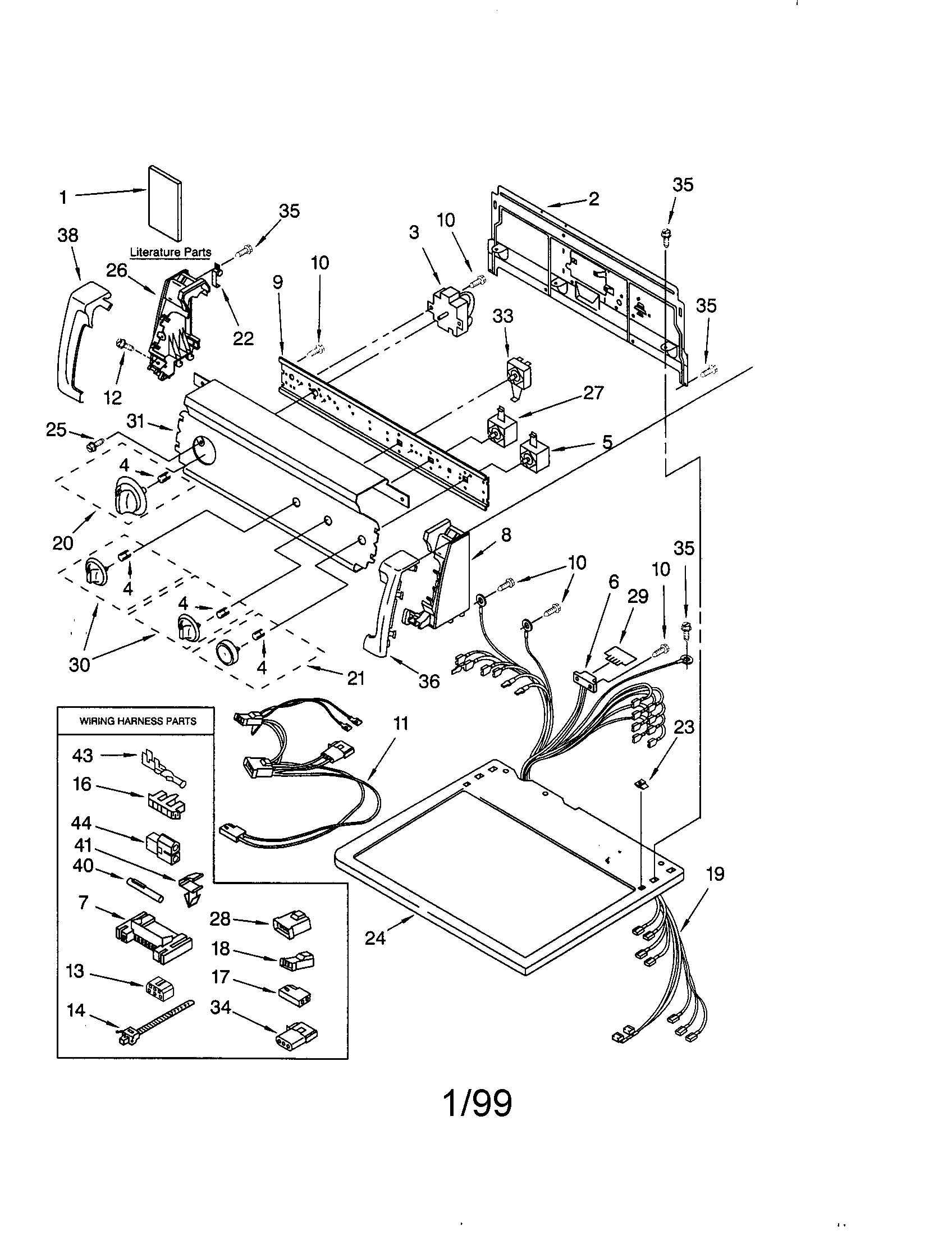 Kenmore 11079902890 top and console diagram