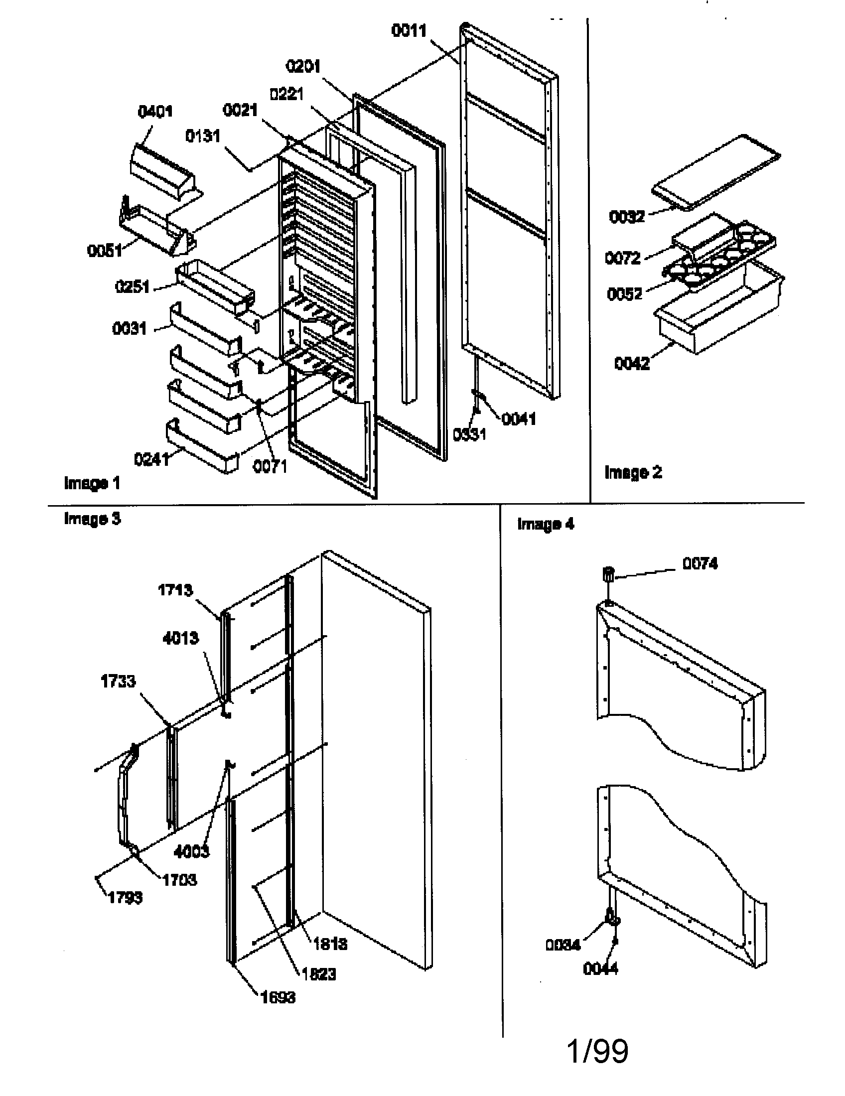 Amana SCD25TW-P1190426WW refrigerator door and accessories diagram