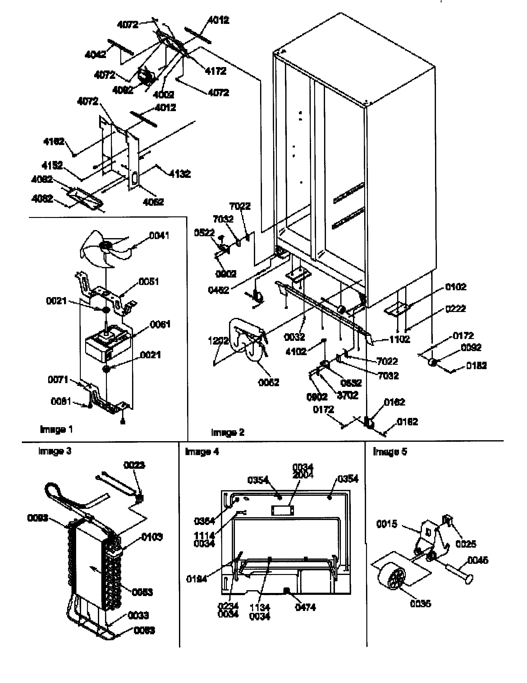 Amana SCD25TW-P1190426WW drain system/roller/evaporator assy. diagram
