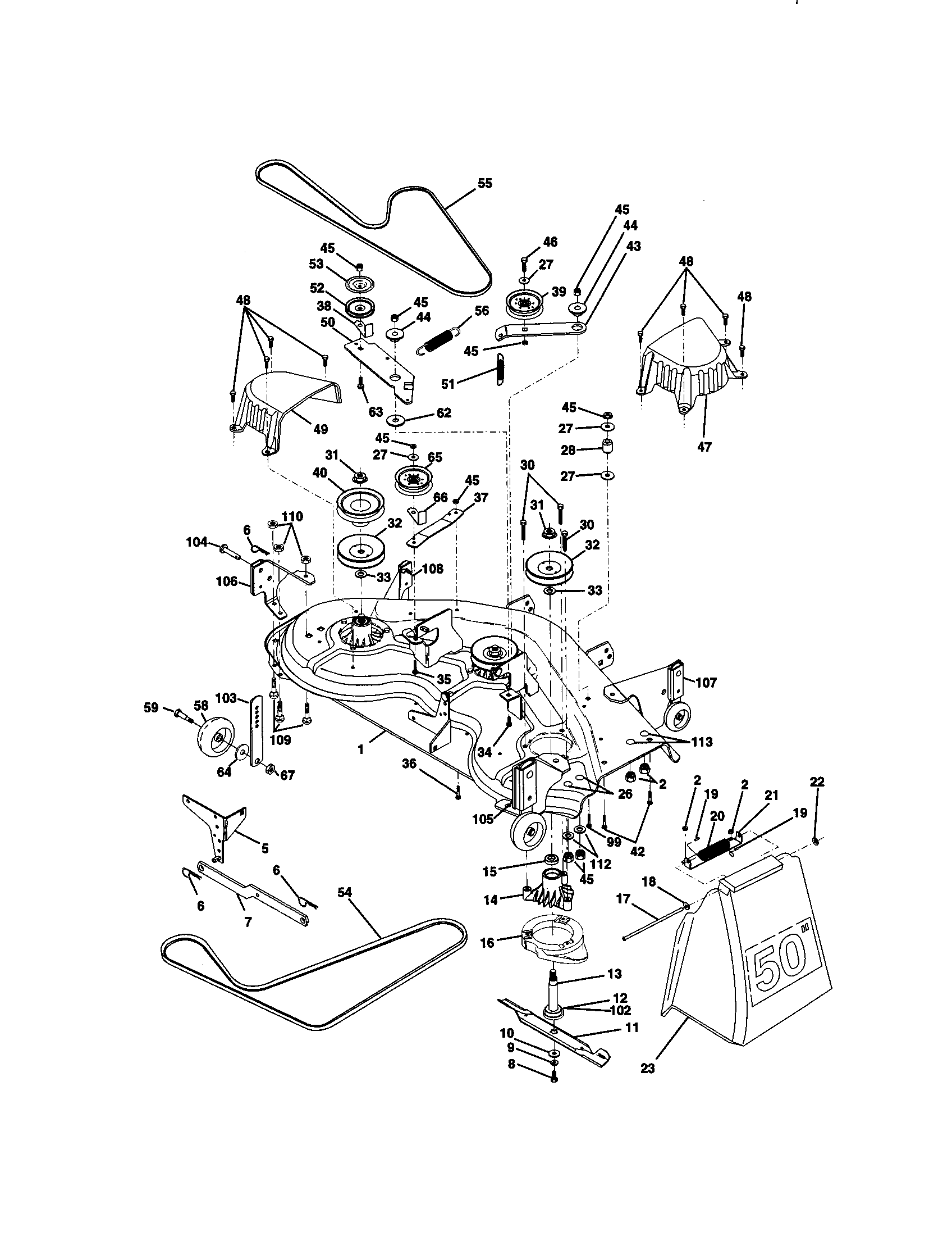 Craftsman 917273221 mower deck diagram