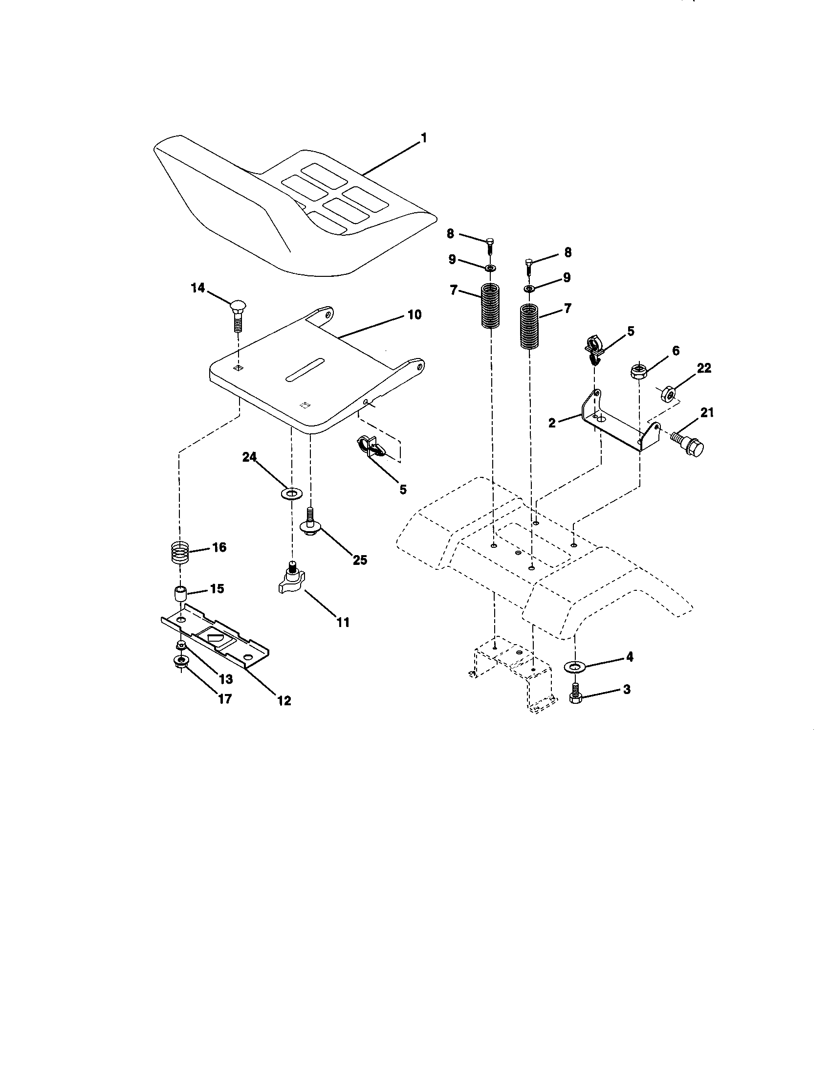 Craftsman 917271100 seat assembly diagram