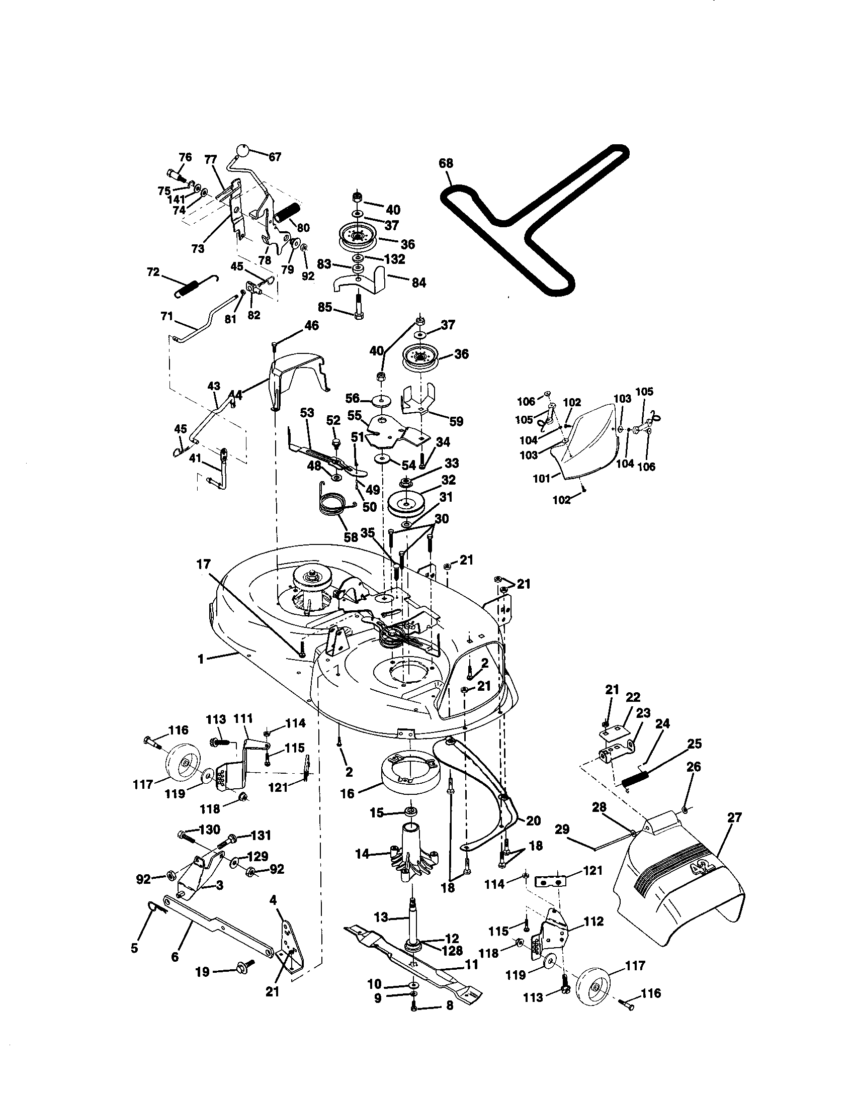 Craftsman 917271100 mower deck diagram