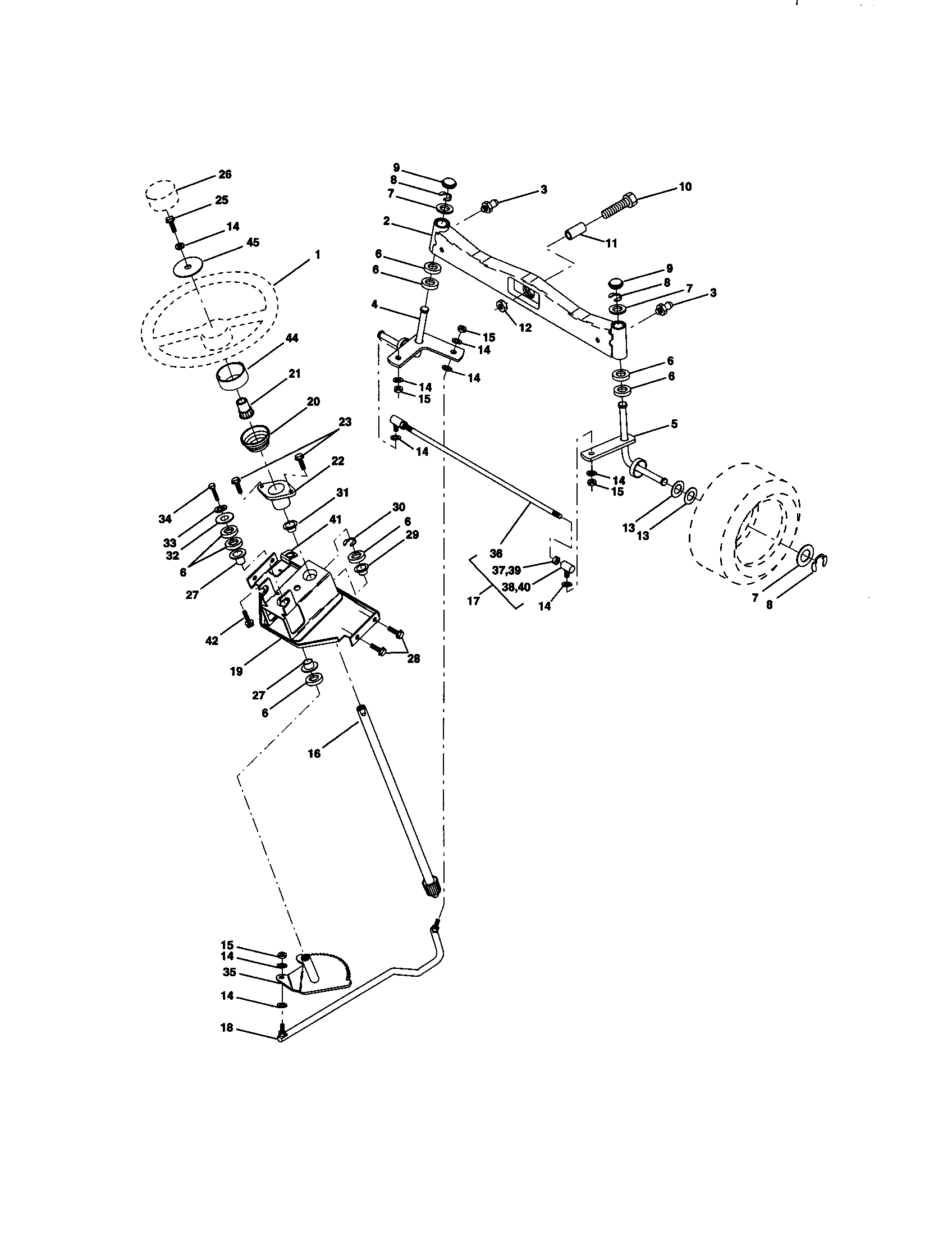 Craftsman 917273321 steering assembly diagram