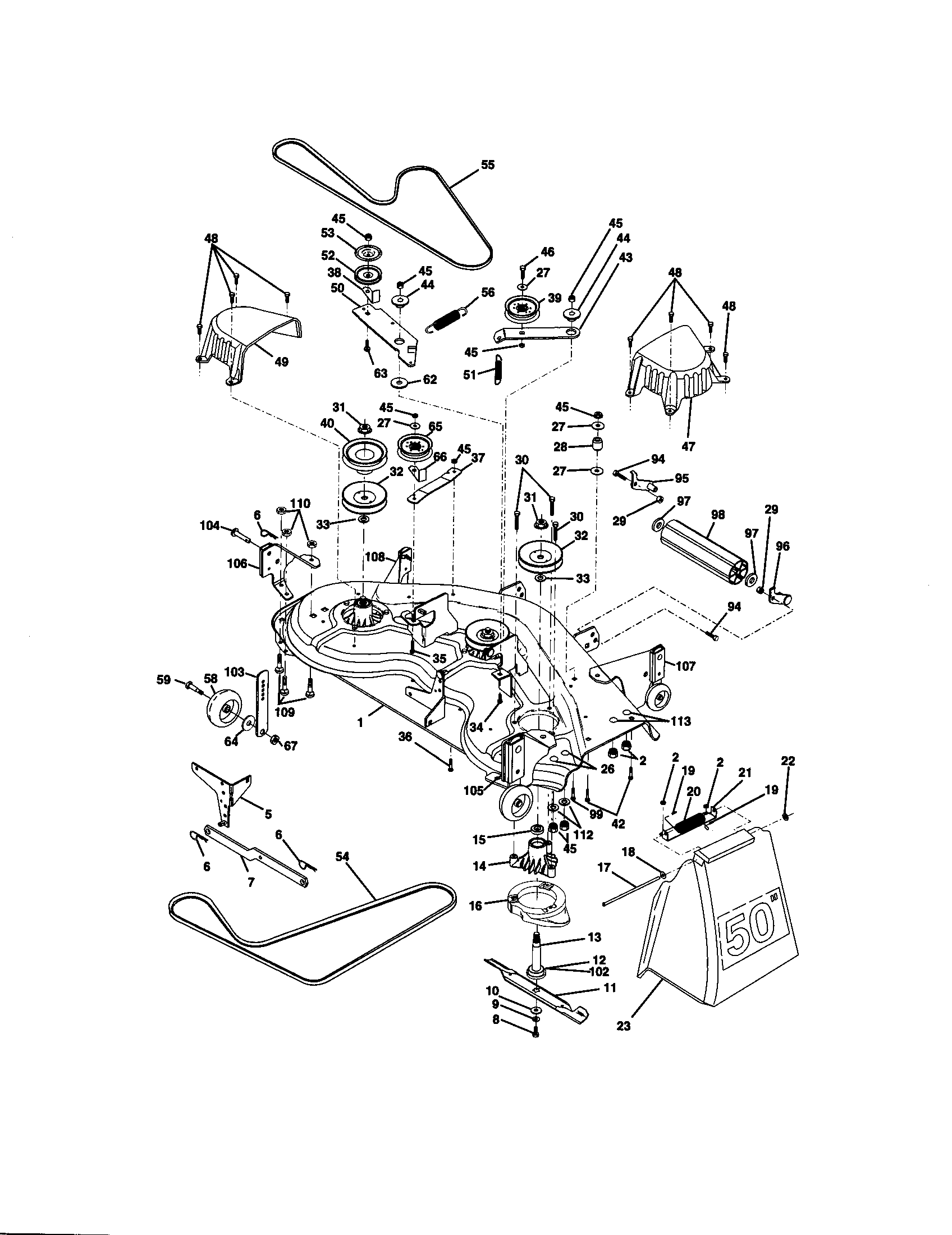 Craftsman 917273321 mower deck diagram