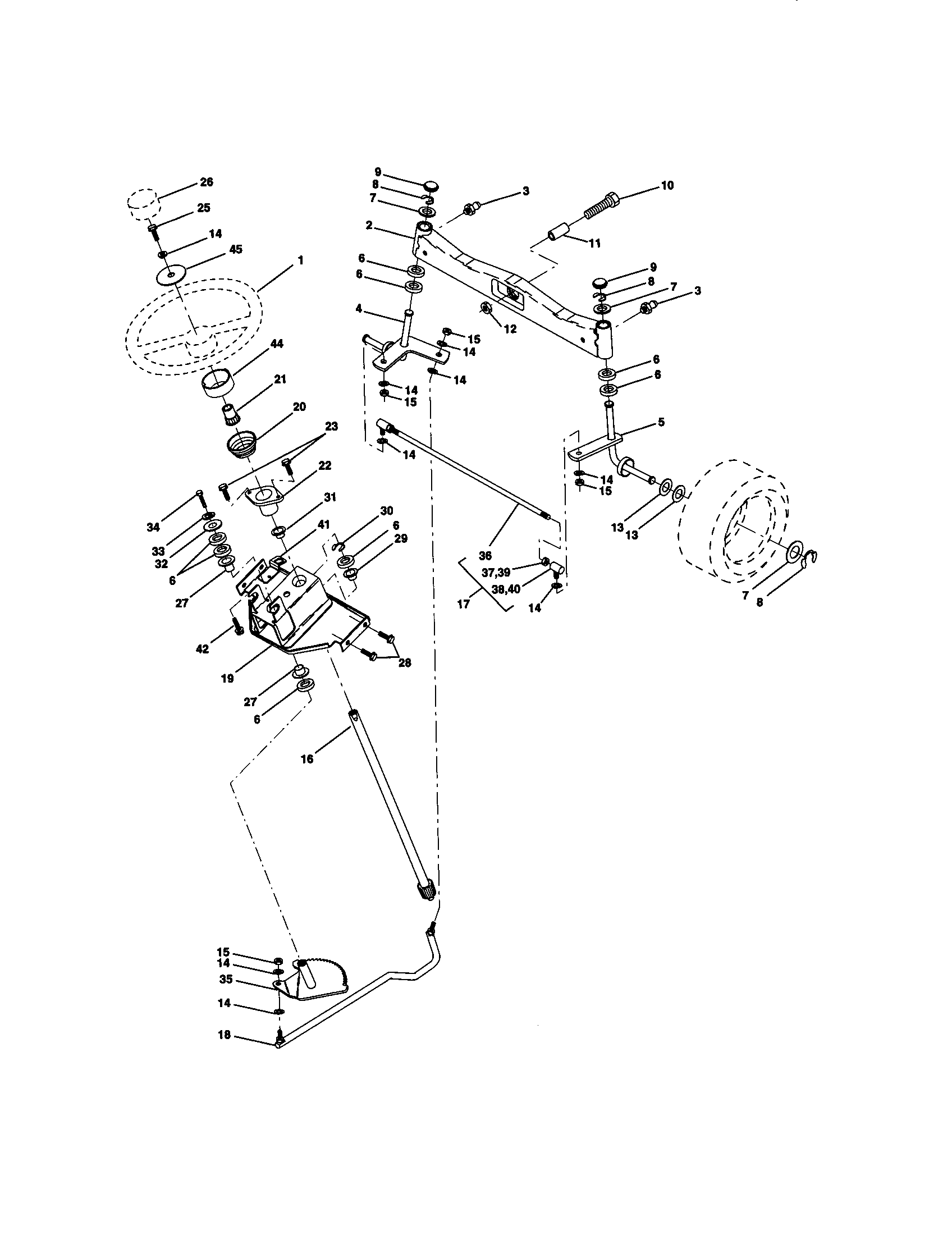 Craftsman 917273023 steering assembly diagram