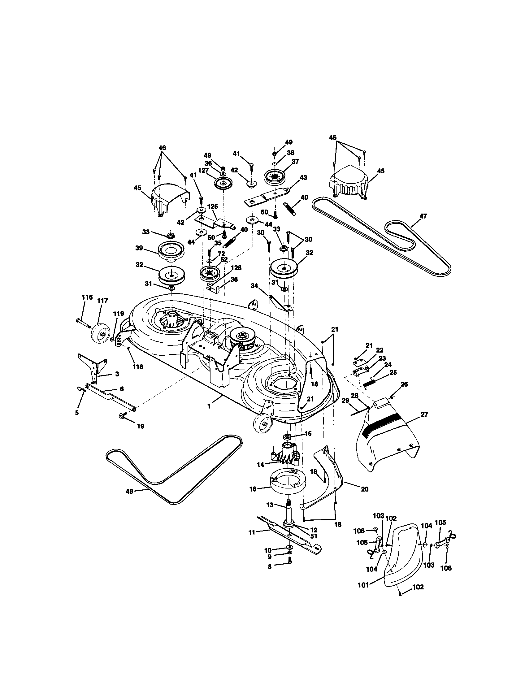 Craftsman 917273023 mower deck diagram