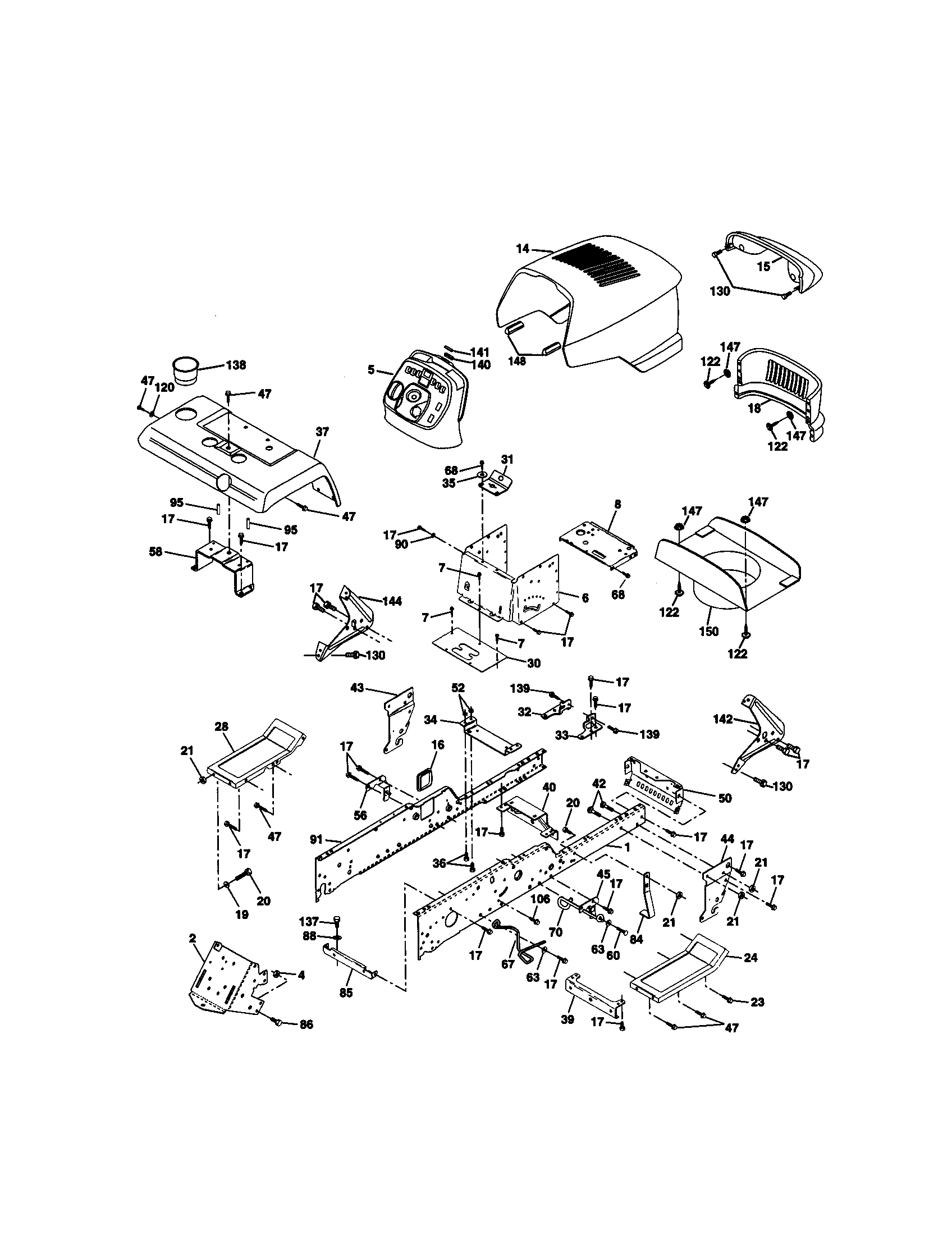 Craftsman 917273050 chassis and enclosures diagram