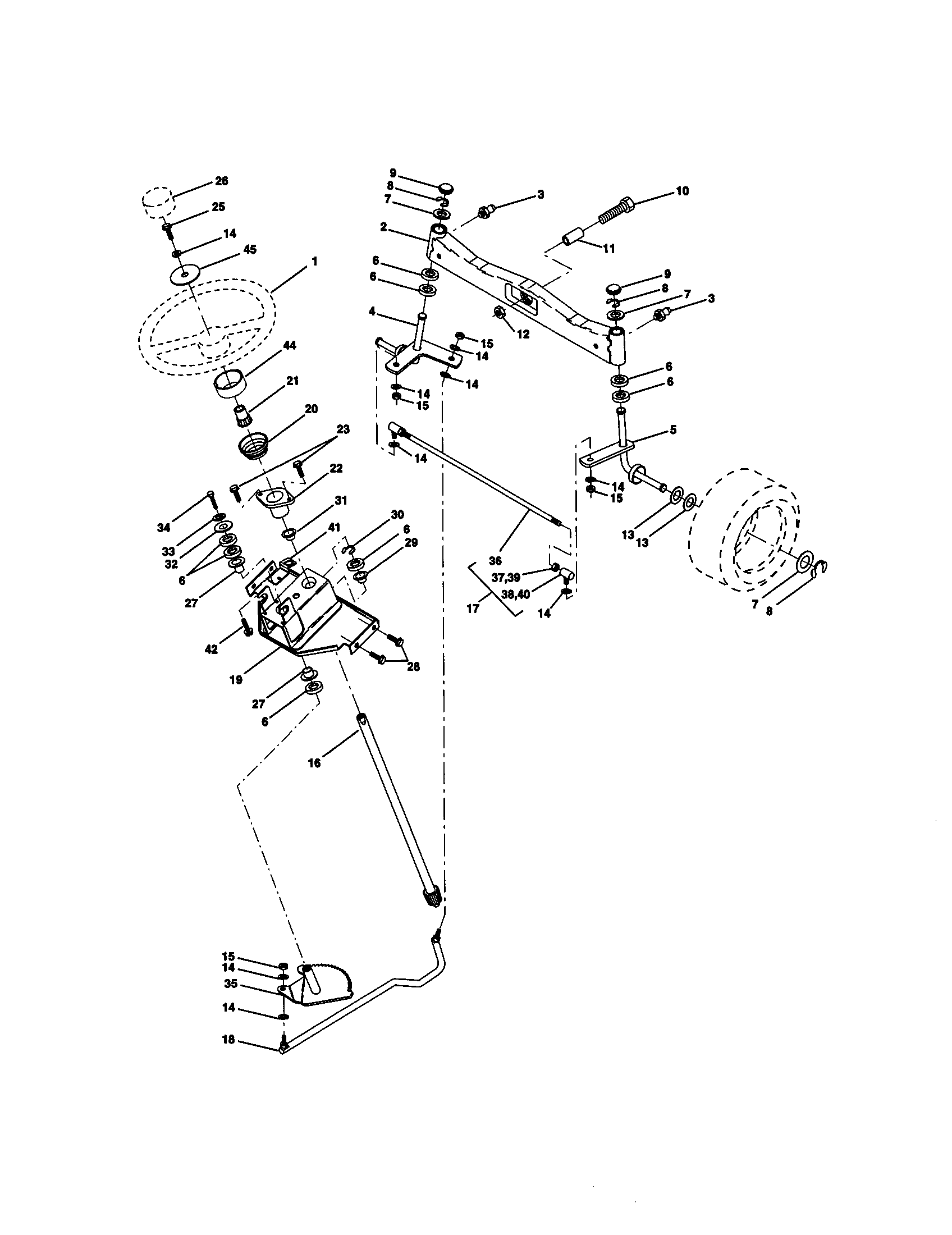 Craftsman 917273050 steering assembly diagram