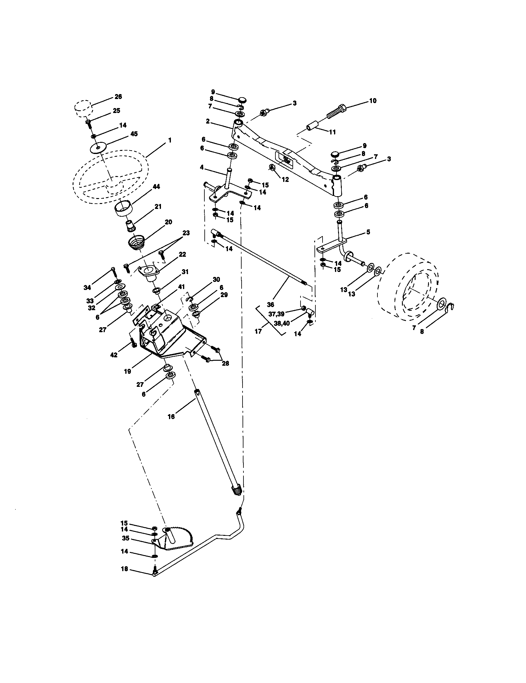 Craftsman 917273114 steering assembly diagram