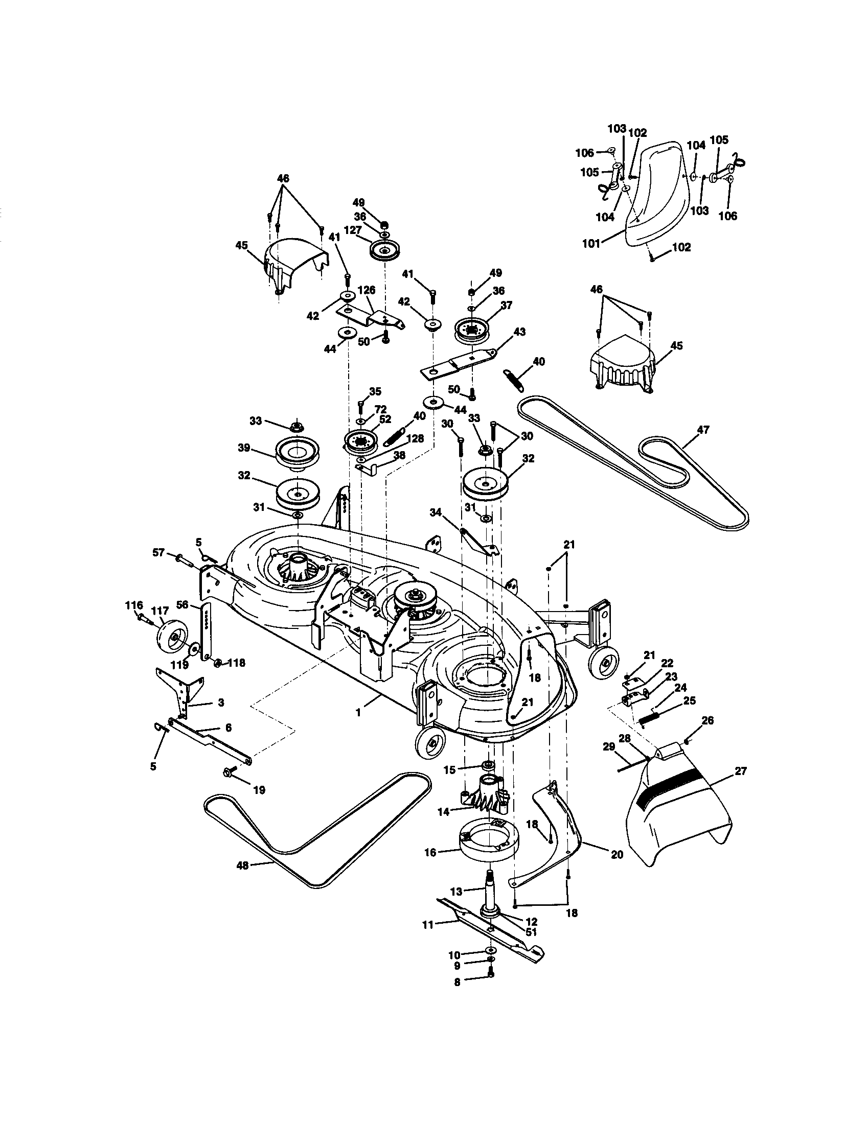 Craftsman 917273114 mower deck diagram