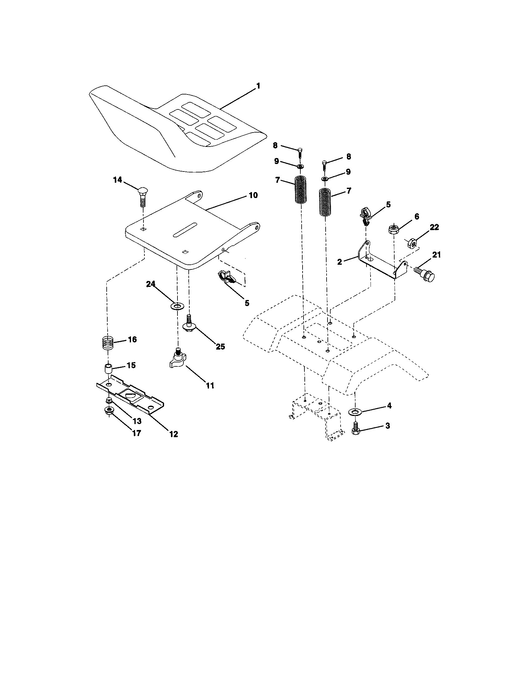 Craftsman 917270771 seat assembly diagram