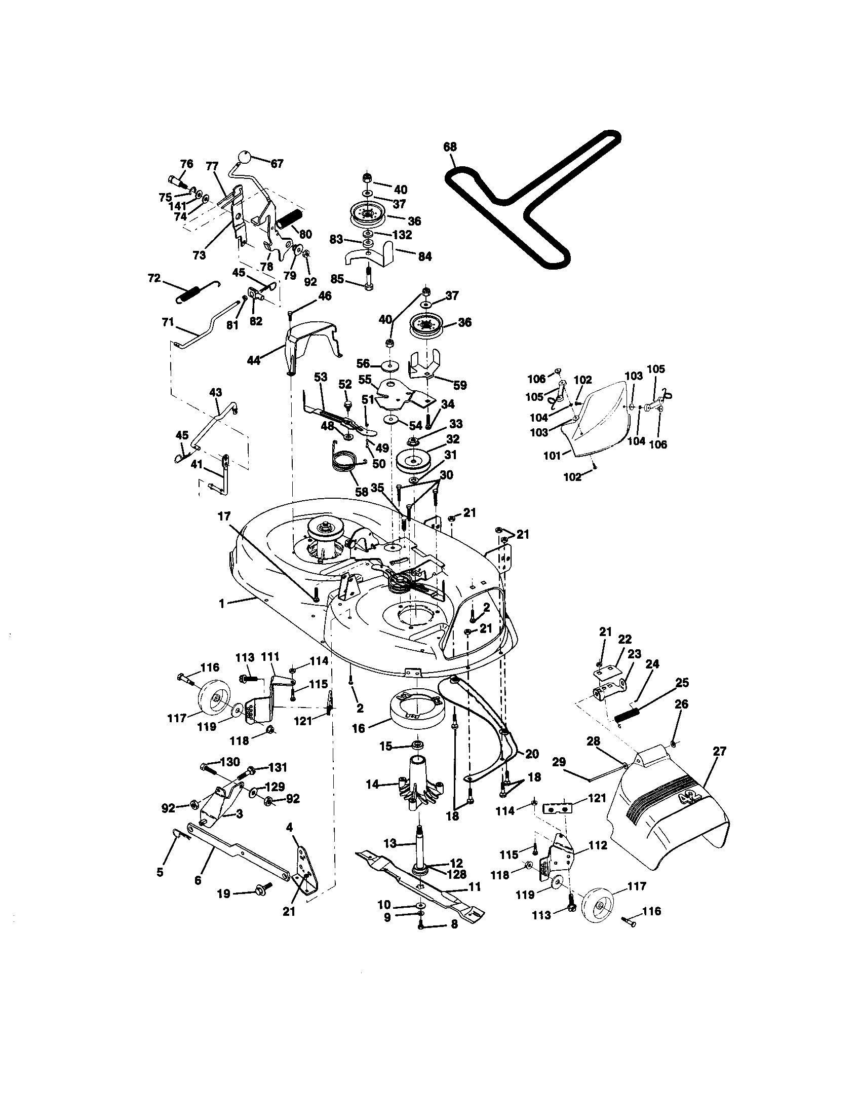 Craftsman 917270771 mower deck diagram
