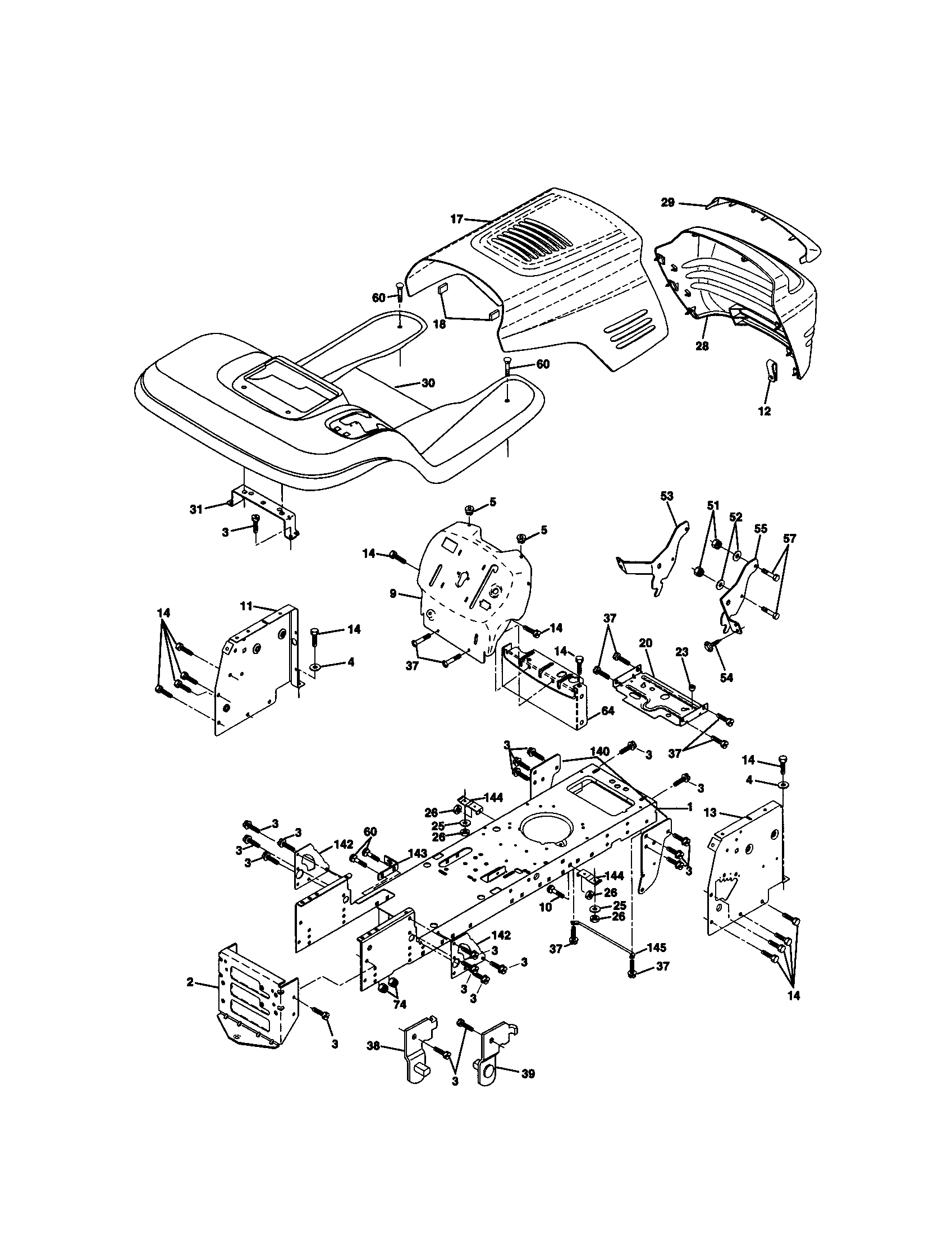 Craftsman 917270633 chassis and enclosures diagram