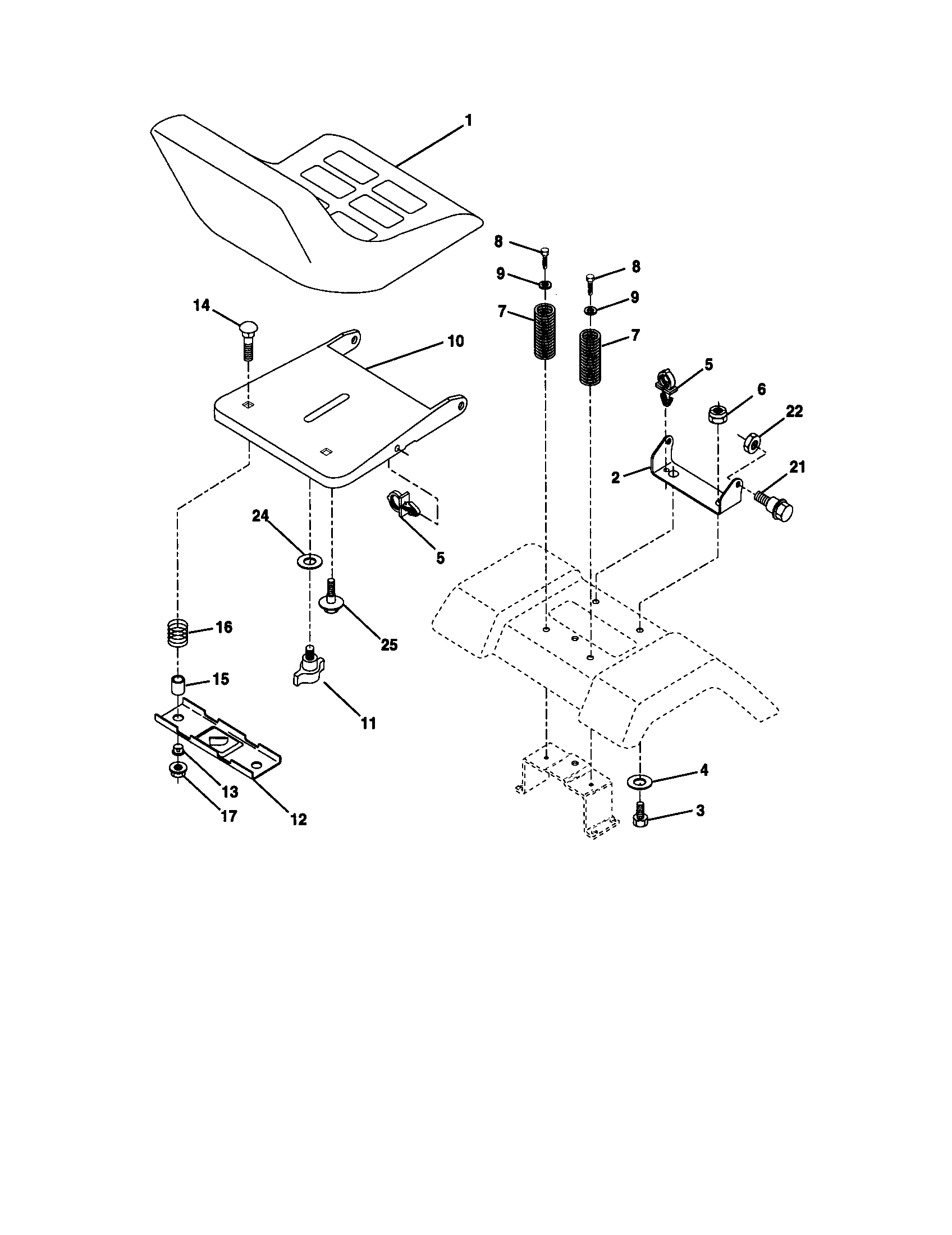 Craftsman 917270633 seat assembly diagram