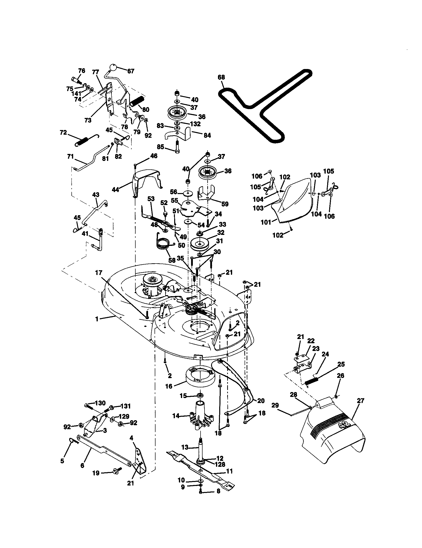 Craftsman 917270633 mower deck diagram