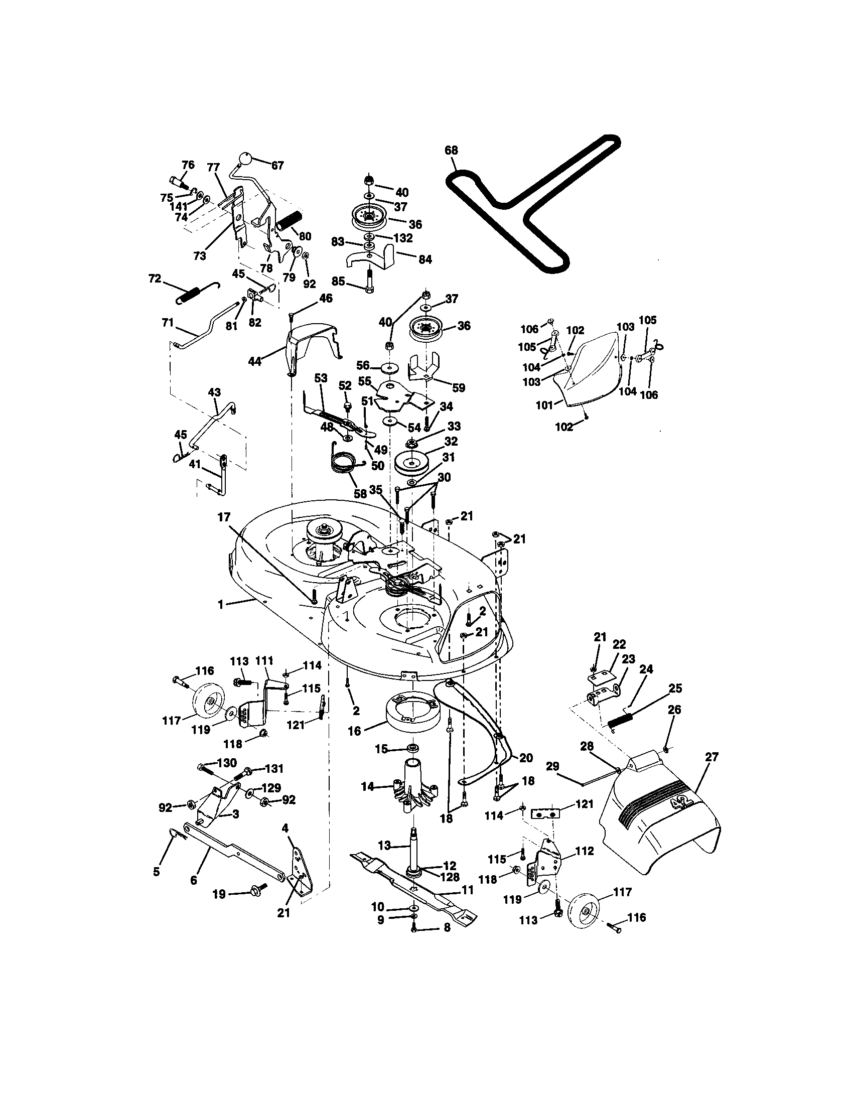 Craftsman 917271090 mower deck diagram