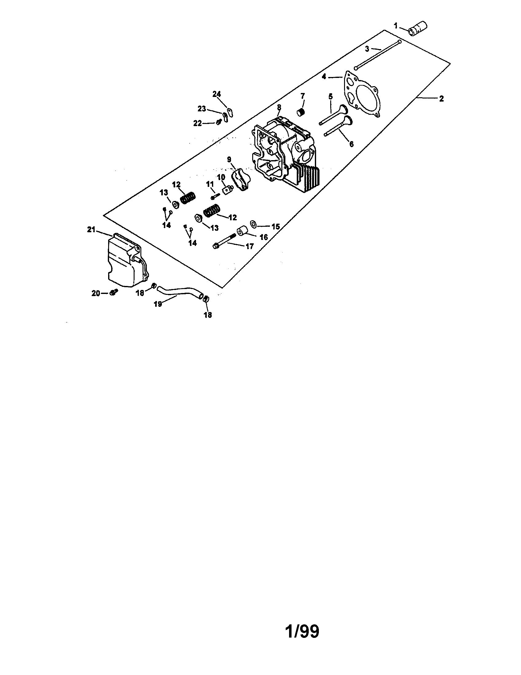 Craftsman 917271140 cylinder head, valve and breather diagram