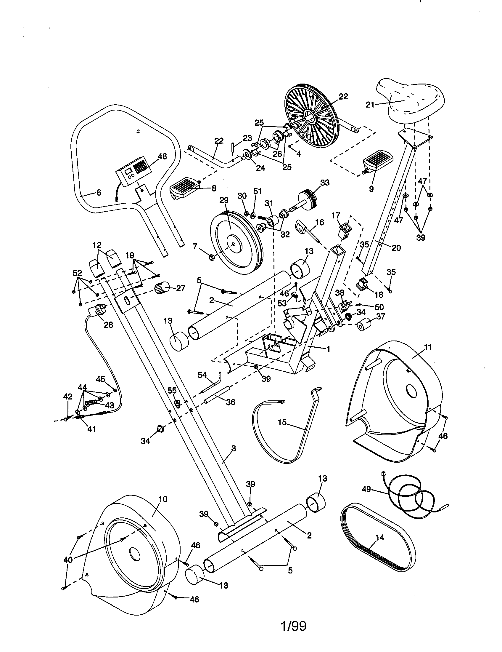 Weslo WLEX20380 unit parts diagram