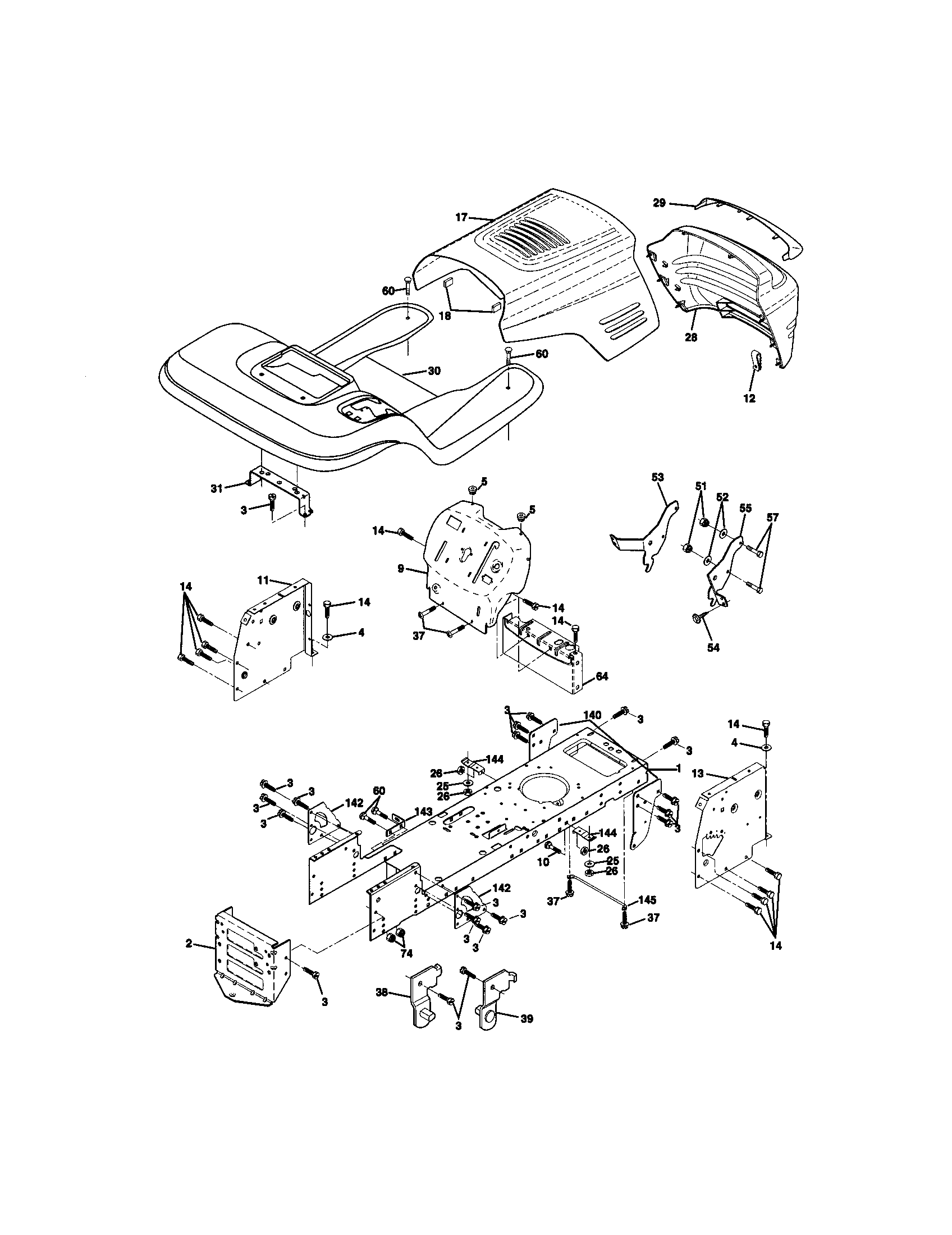 Craftsman 917270643 chassis and enclosures diagram