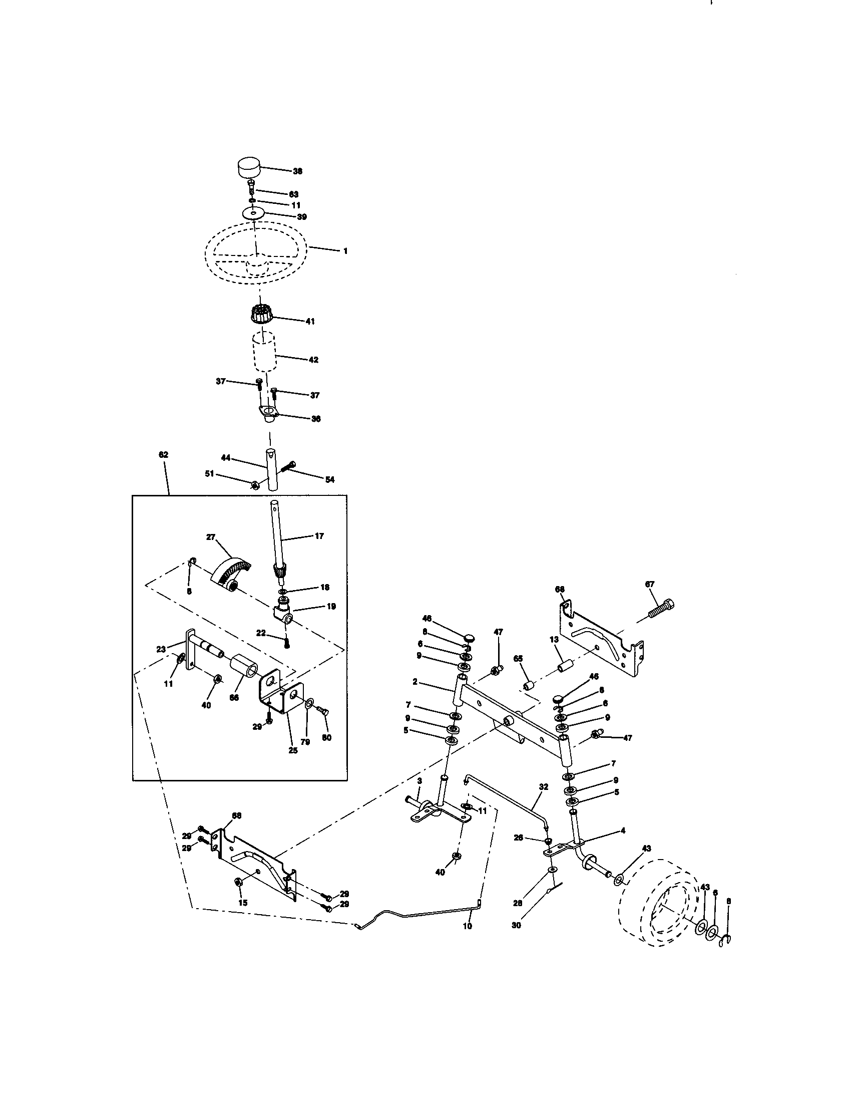 Craftsman 917270643 steering assembly diagram
