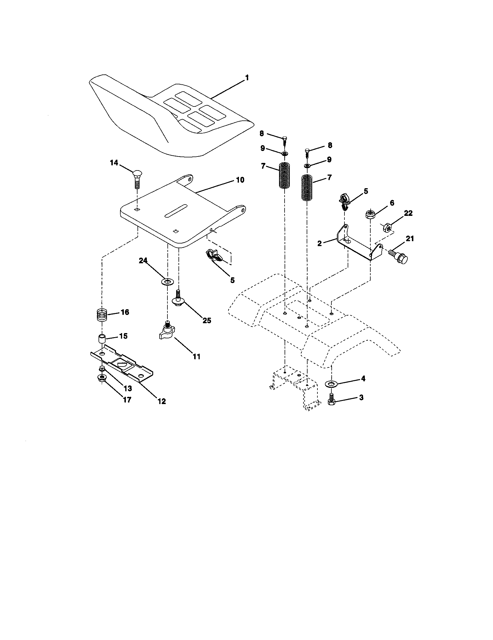 Craftsman 917270643 seat assembly diagram