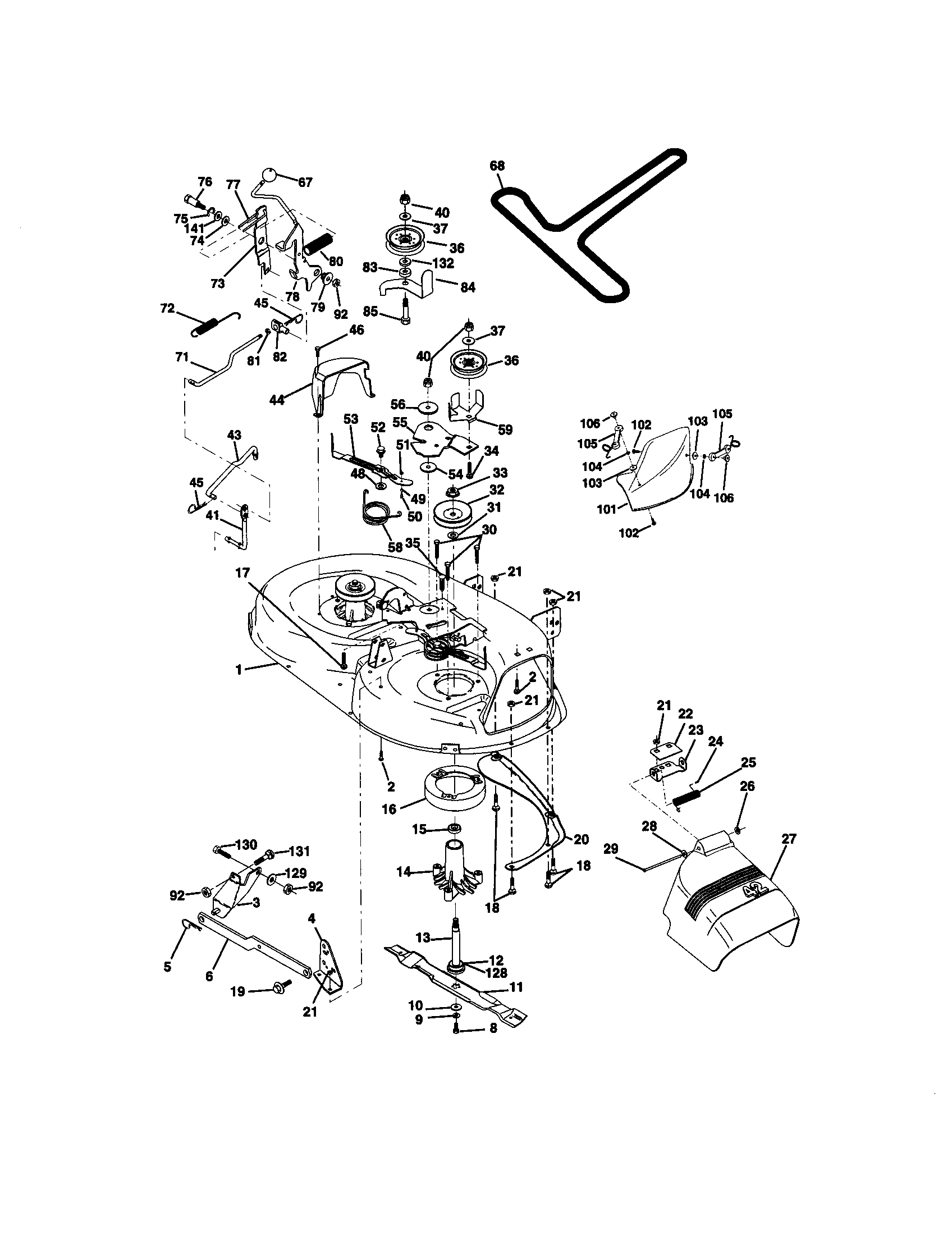 Craftsman 917270643 mower deck diagram