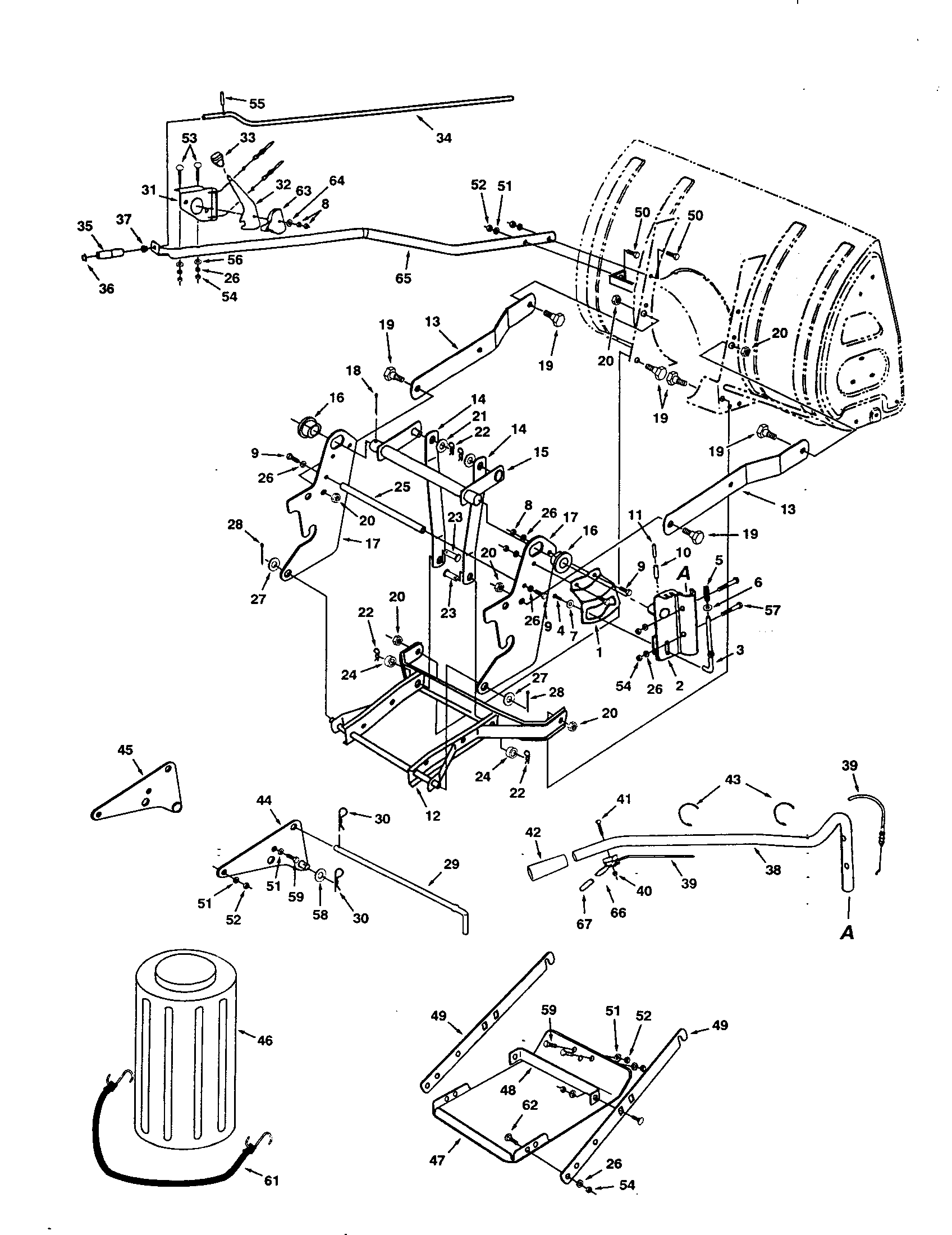 Craftsman 486248460 lift assembly diagram