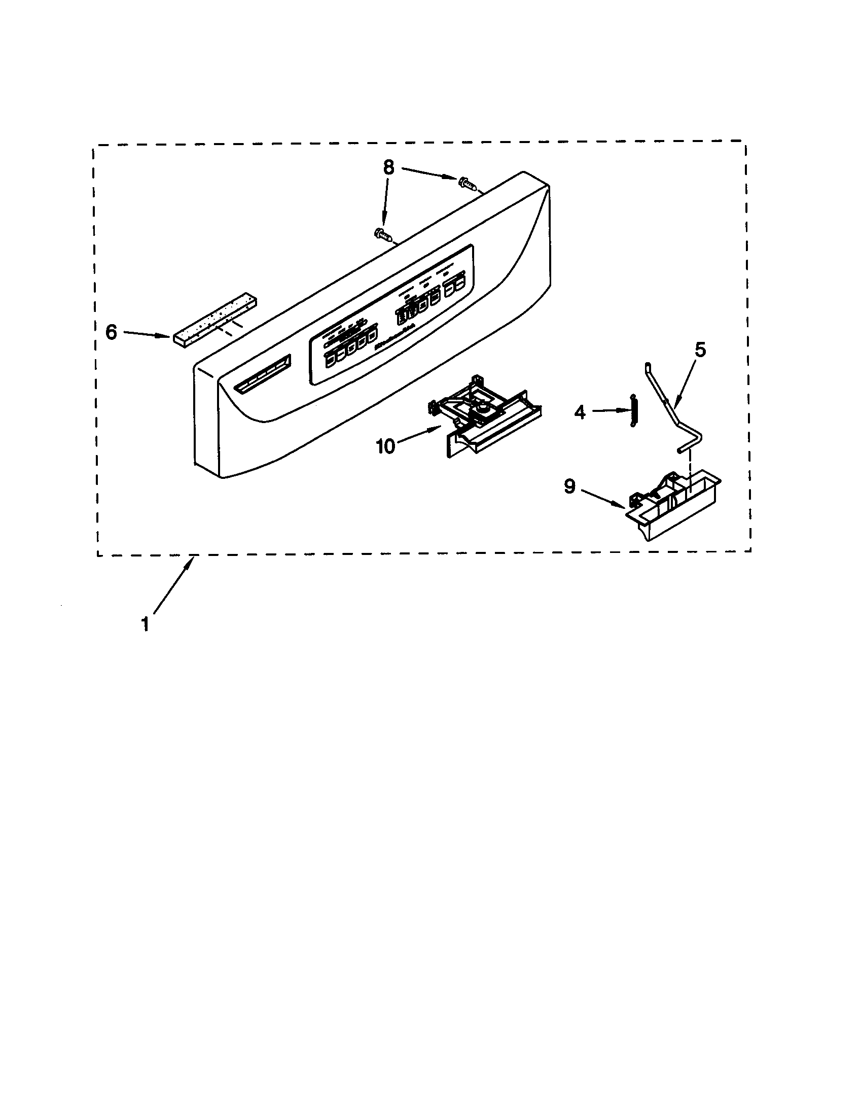 KitchenAid KUDS25SHBS0 control panel diagram