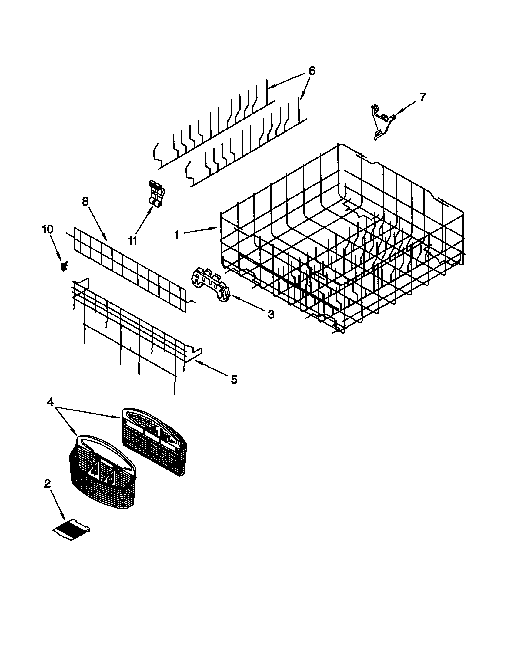 KitchenAid KUDS25SHBS0 lower rack diagram