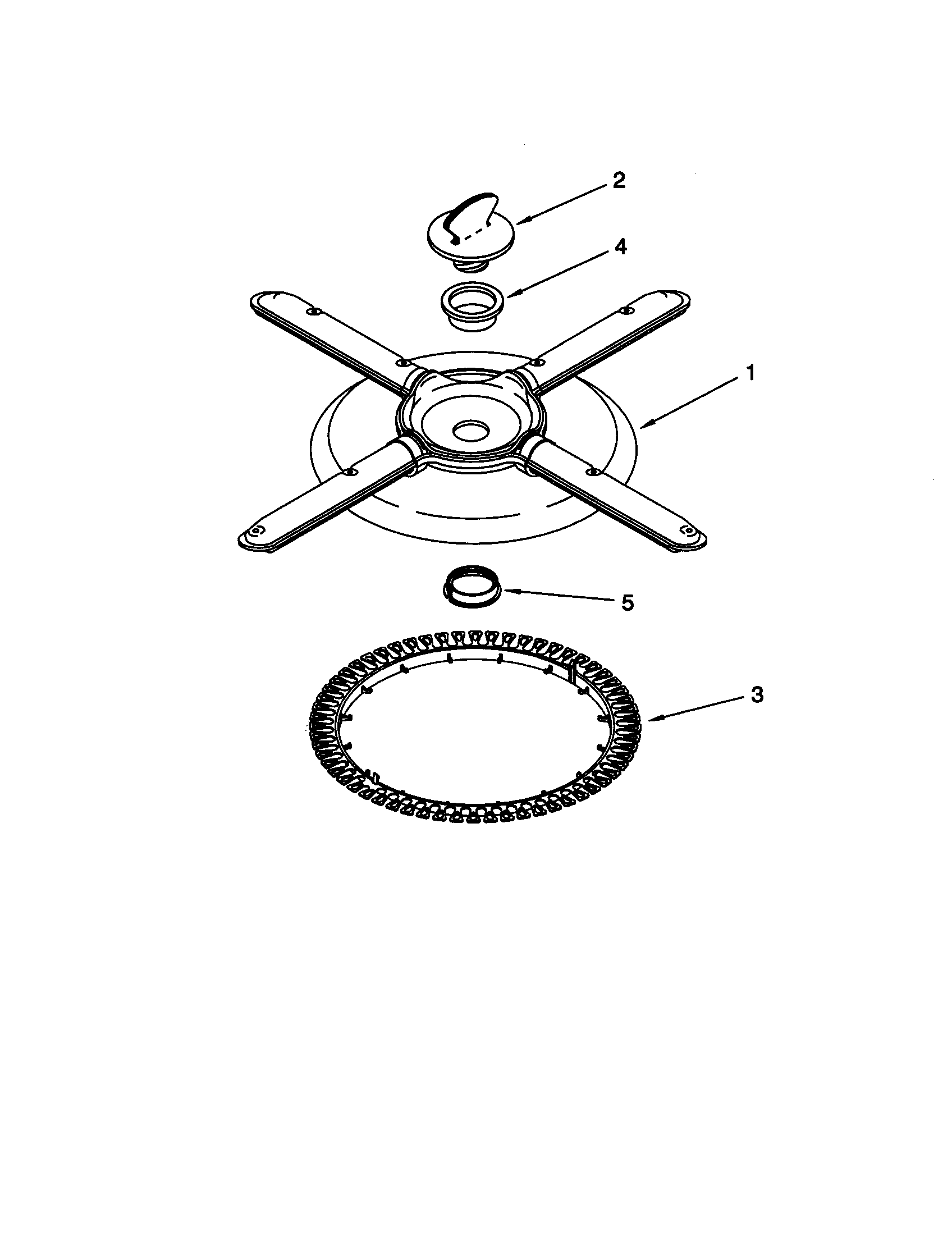 KitchenAid KUDM25SHBL0 lower washarm and strainer diagram