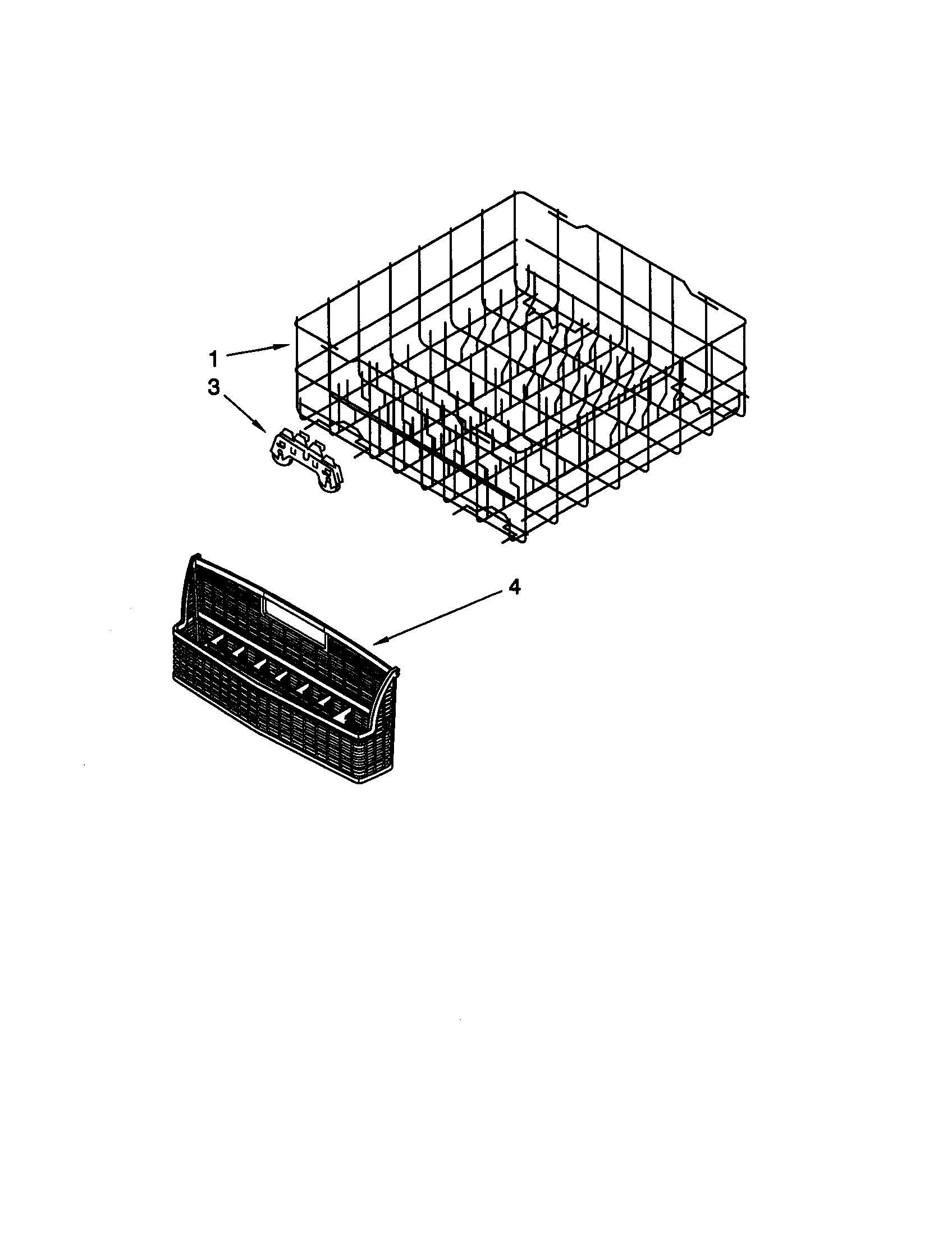 KitchenAid KUDM25SHBL0 lower rack diagram