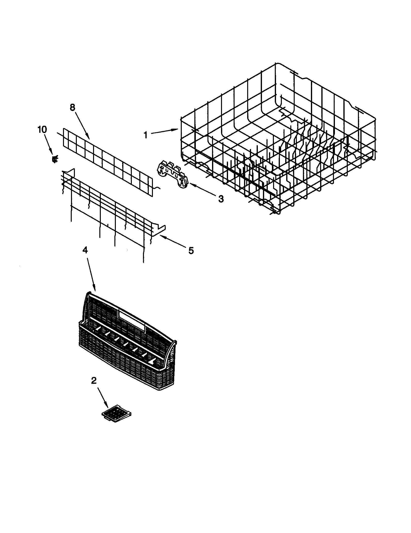 KitchenAid KUDY24SEWH5 lower rack diagram