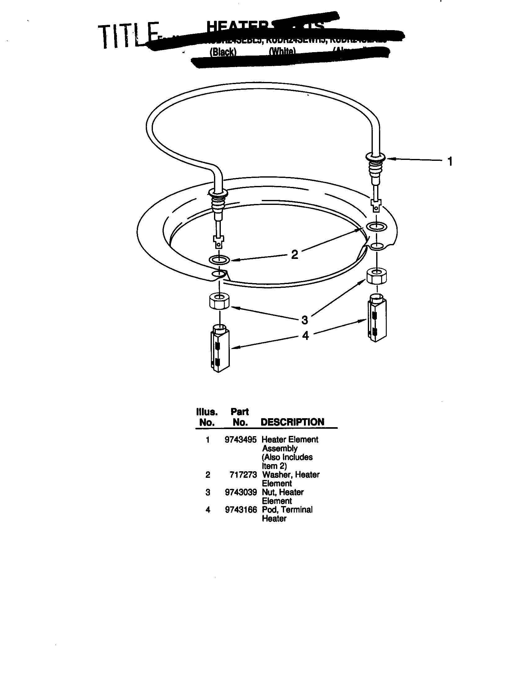 KitchenAid KUDR24SEWH5 heater diagram