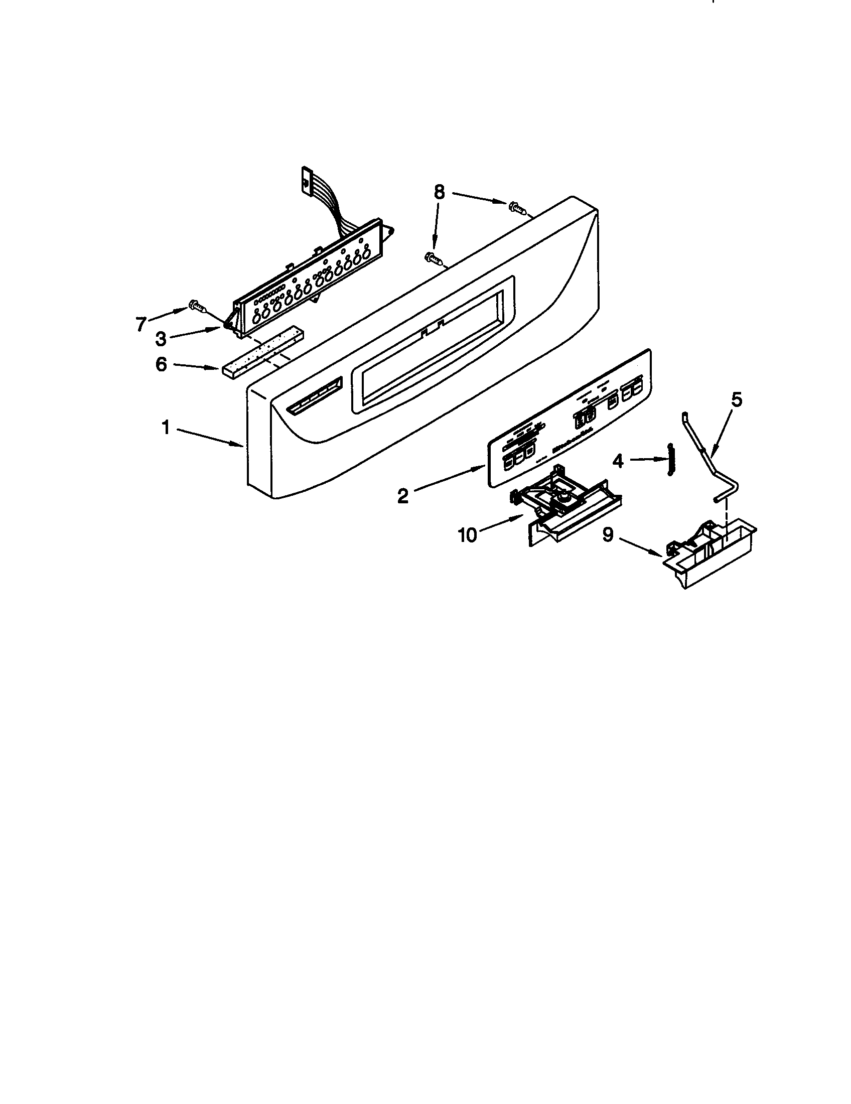 KitchenAid KUDI24SEBL5 control panel diagram