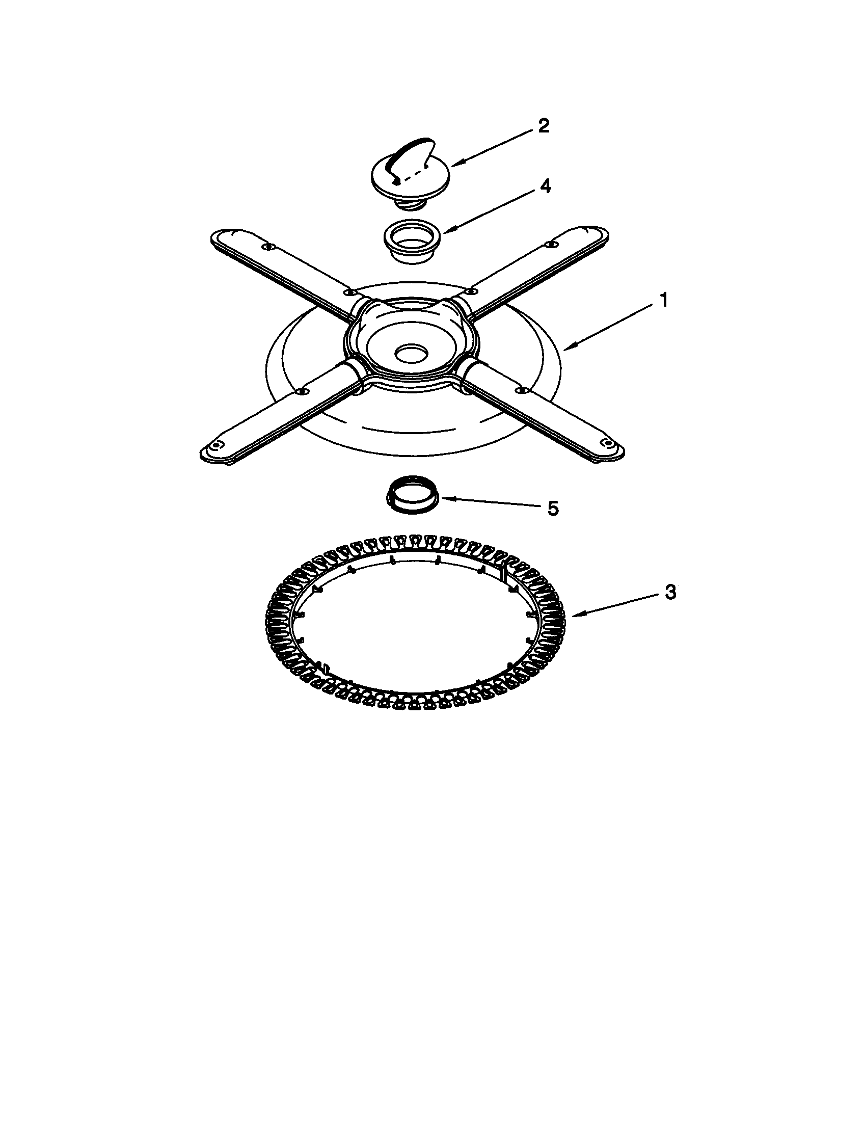 KitchenAid KUDI24SEBL5 lower washarm and strainer diagram