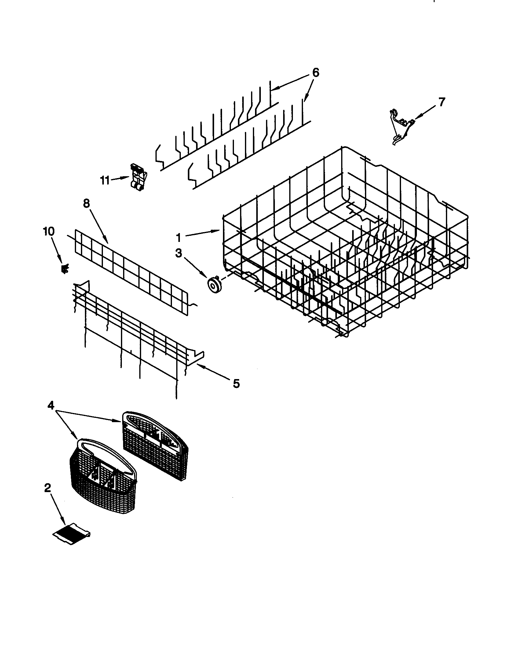 KitchenAid KUDC25CHWH0 lower rack diagram