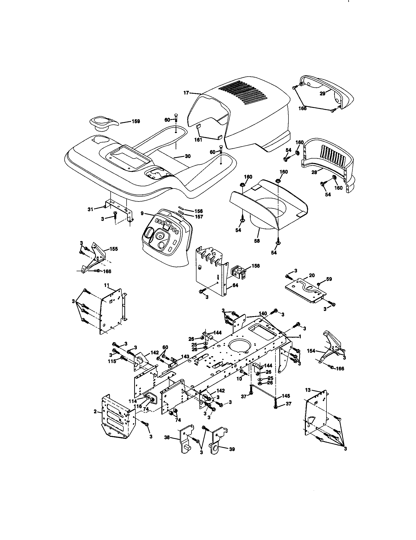 Craftsman 917272030 chassis and enclosures diagram
