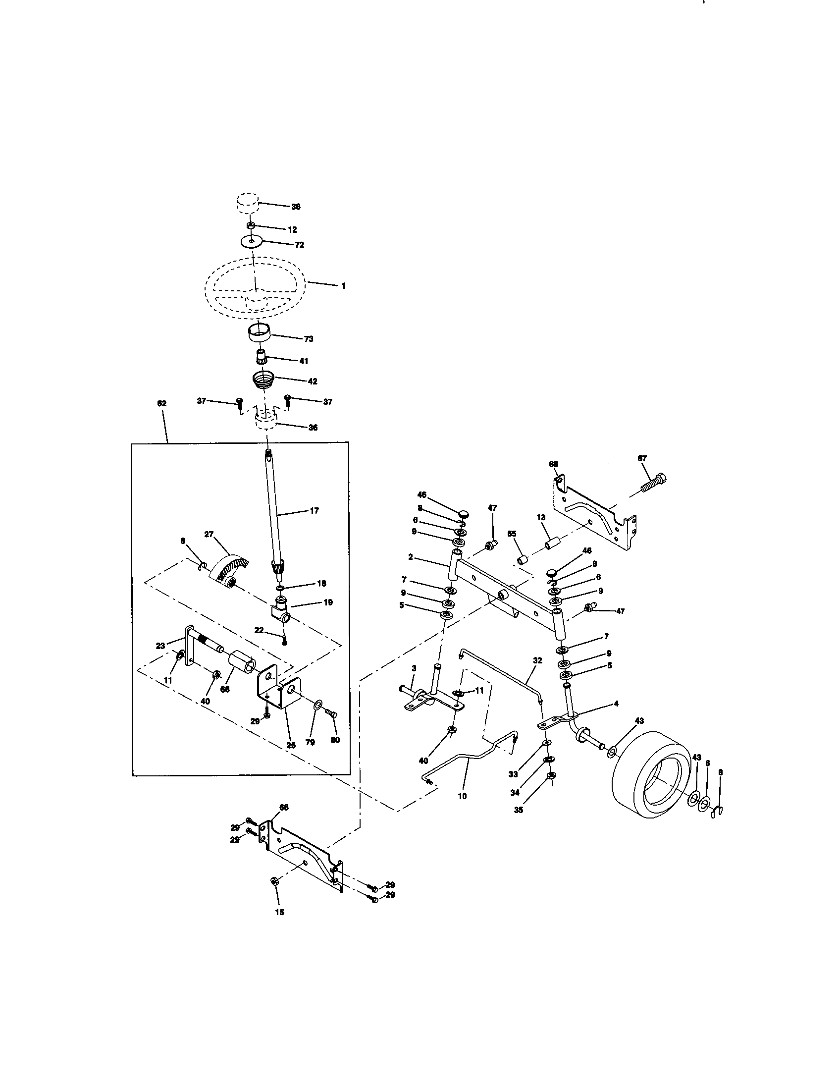 Craftsman 917272130 steering assembly diagram
