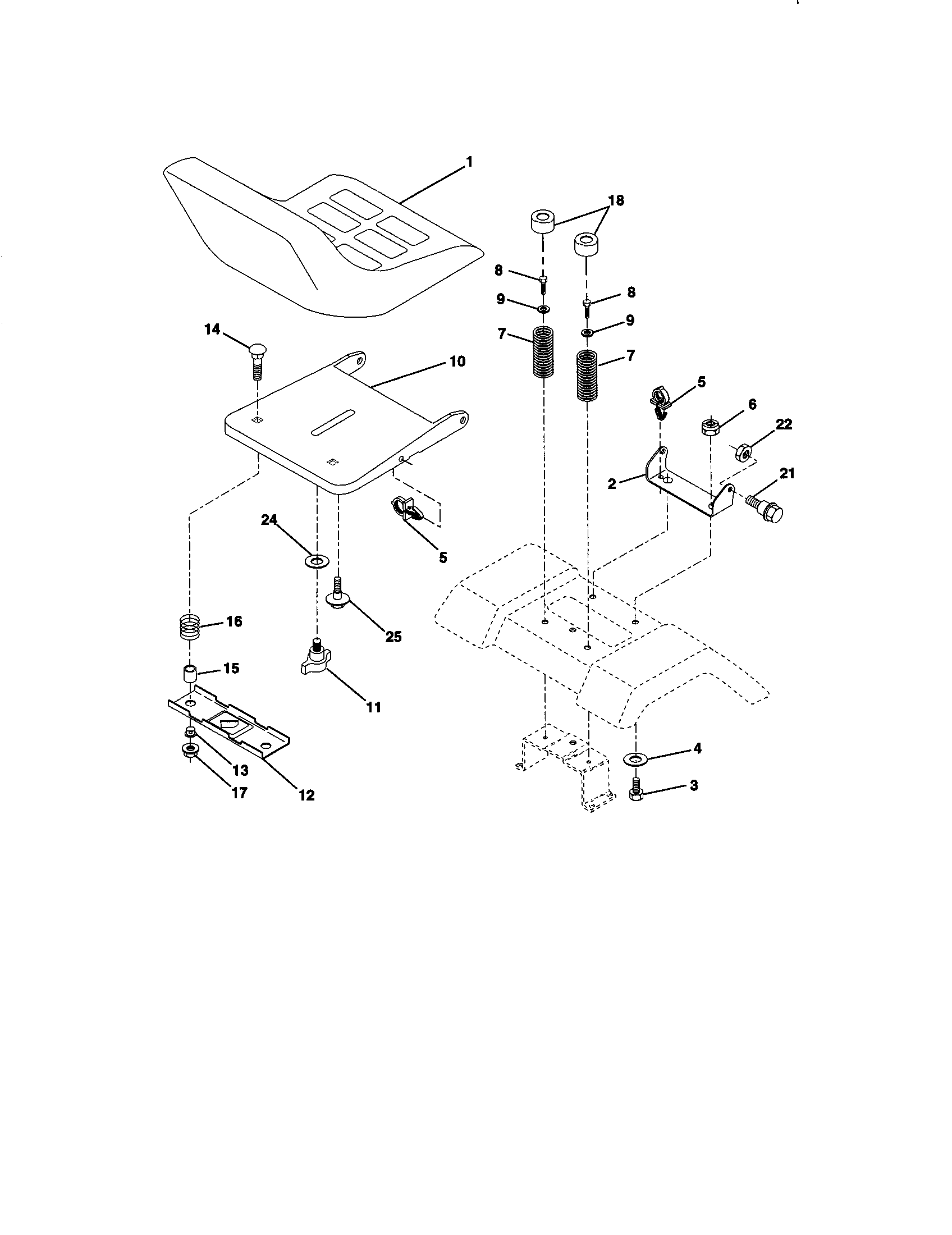 Craftsman 917272130 seat assembly diagram